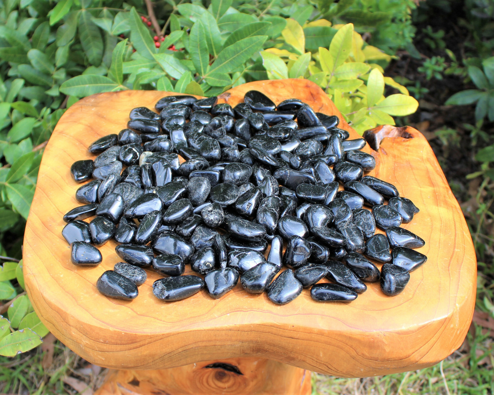 2 Small / Medium Black Tourmaline Tumbled Stone Crystal Healing Tumble Gemstone