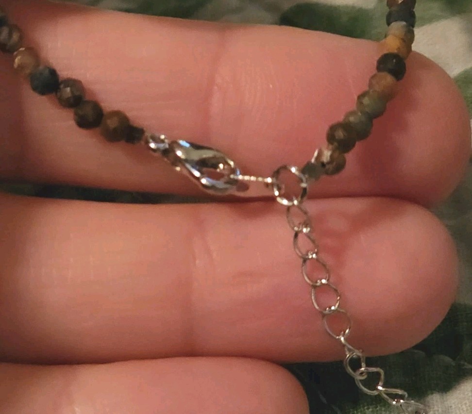 Natural 3mm Green & Yellow Quartz Bracelet Crystal Multi-Faceted Beads w Clasp