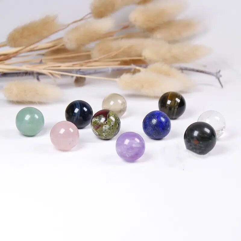 Wholesale Natural Quartz Crystal Stone Sphere Reiki Healing Beads Mixed 8-20mm