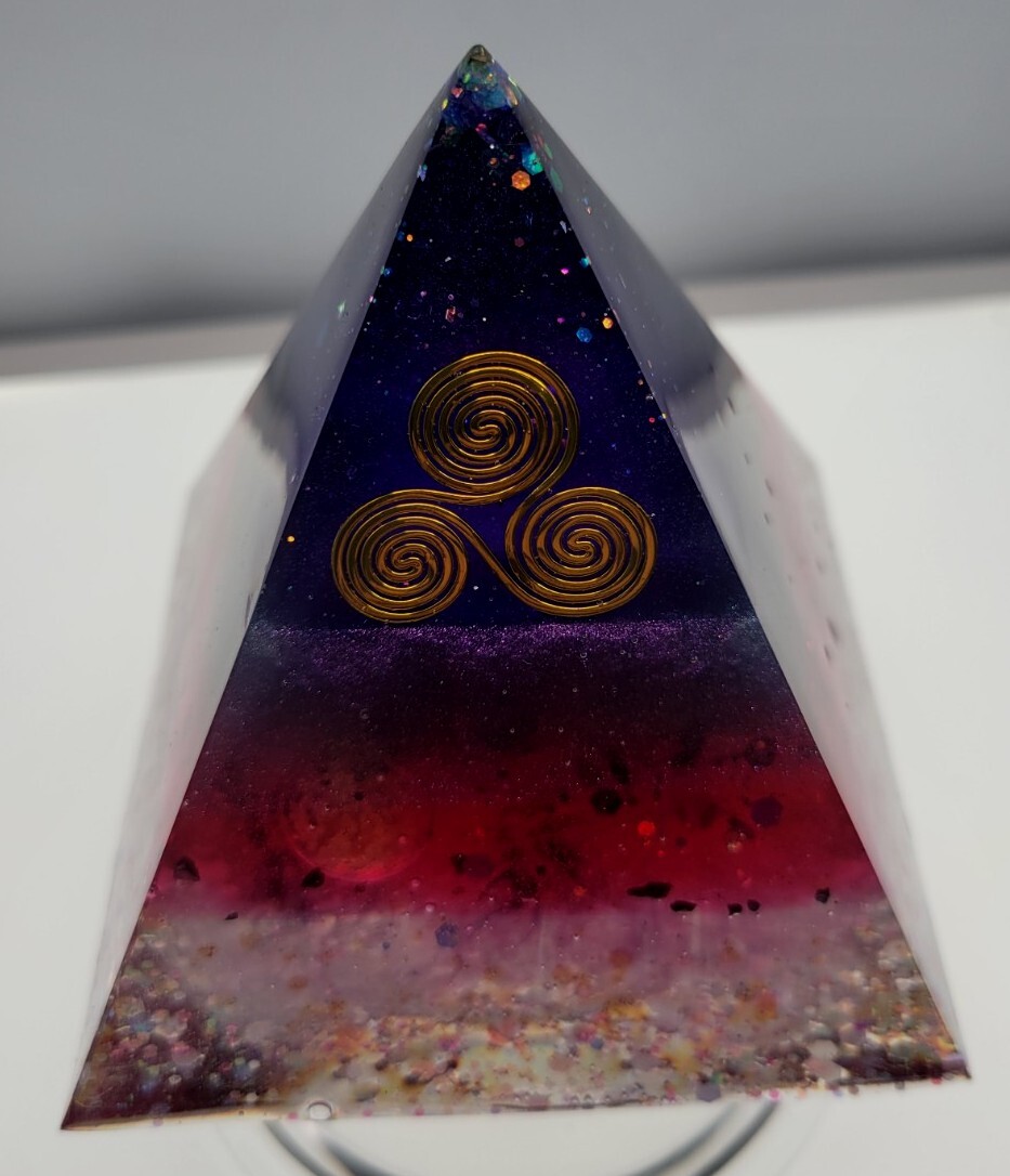 Orgonite Pyramid Triskele Symbolic For The Holy Trinity