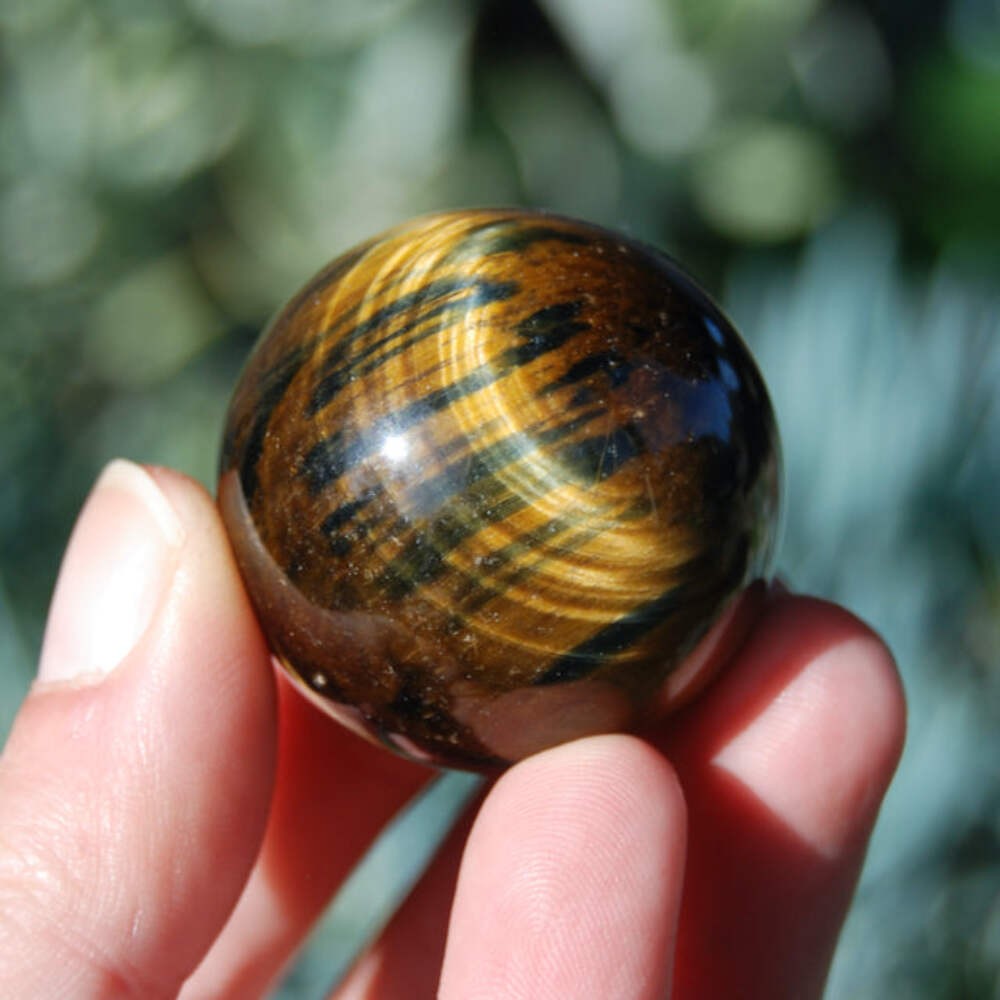 ONE Blue Tiger’s Eye Crystal Sphere, 1.25in to 1.5in