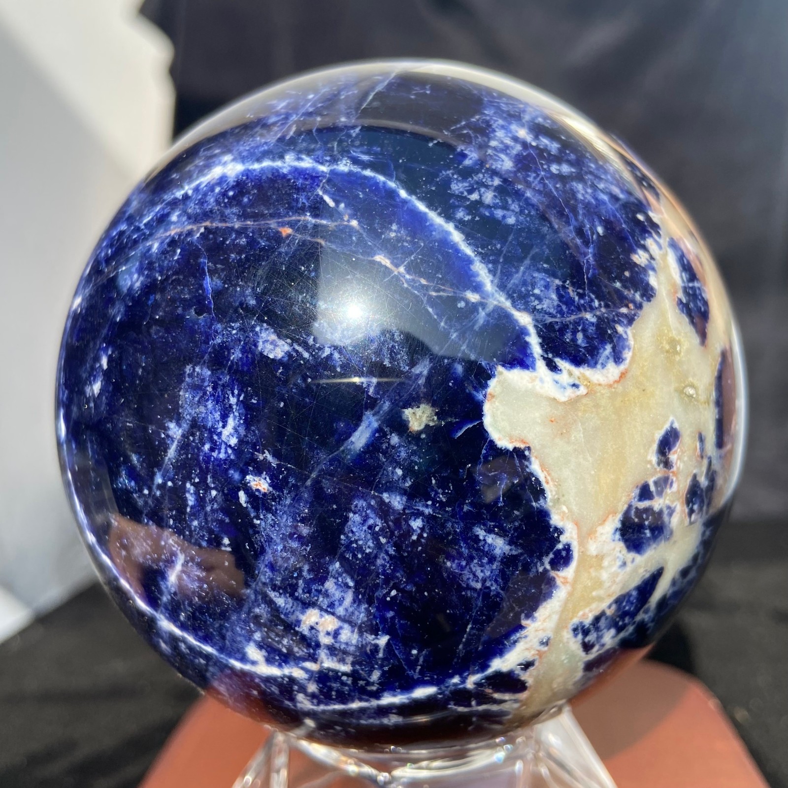 2LB Natural Beautiful Blue sodalite Ball Quartz Crystal Sphere Healing