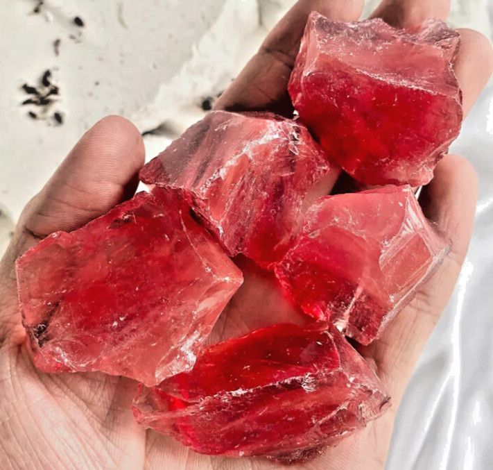 AAA+ Grade Cherry Quartz Crystal Raw Stones Ruby Flash Stones Energy Gifts