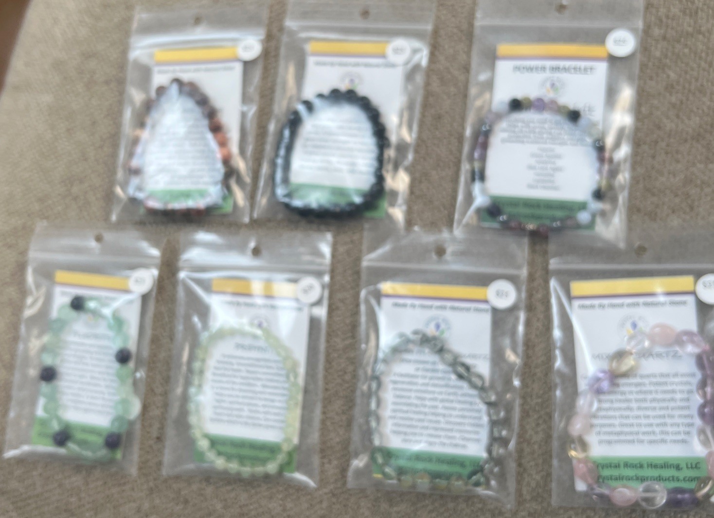 Fluorite Prehnite Quartz Jasper Etc Bracelet Lot (7) Adjustable Free Shipping
