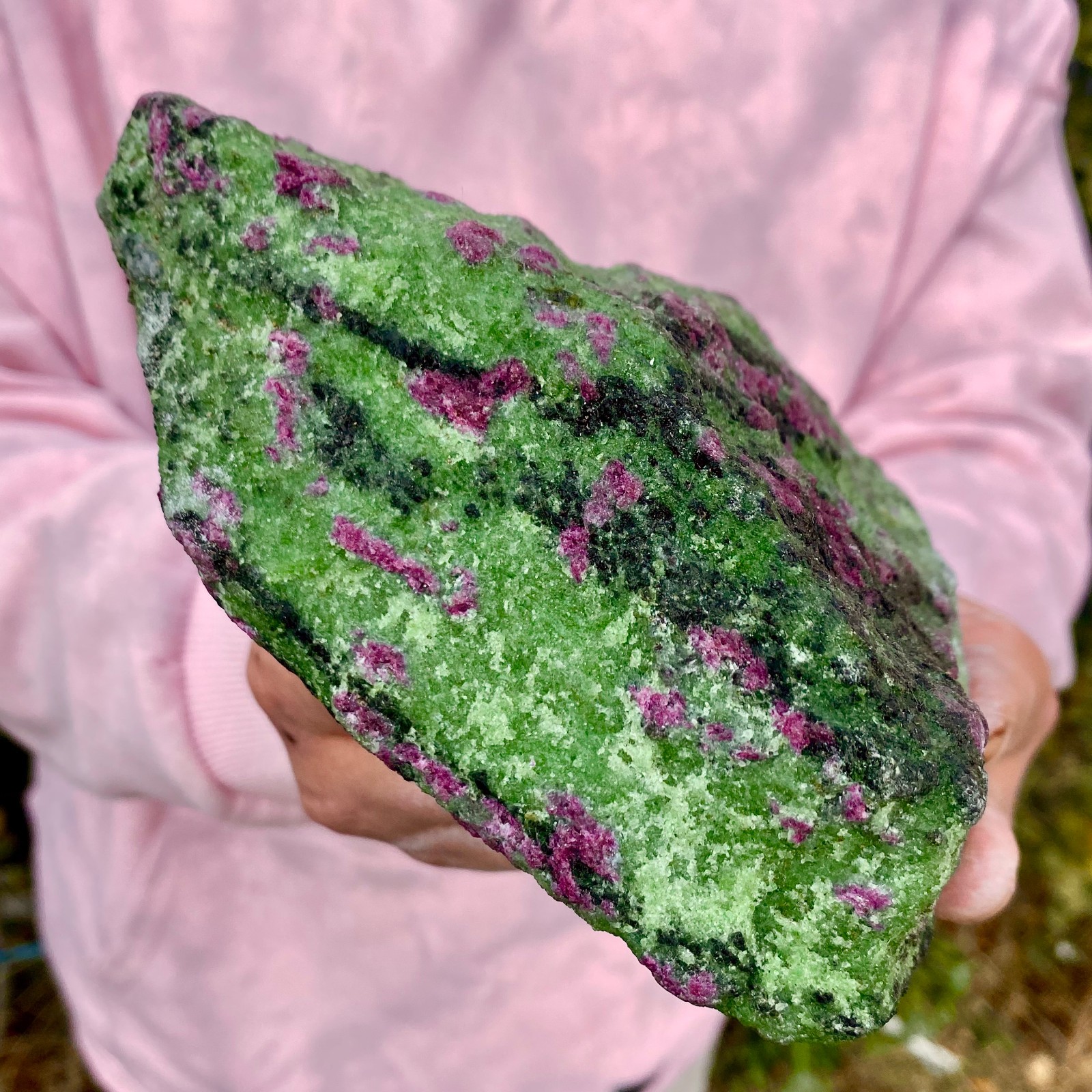 3.68LB Large Natural green Ruby zoisite (anylite) crystal Healing
