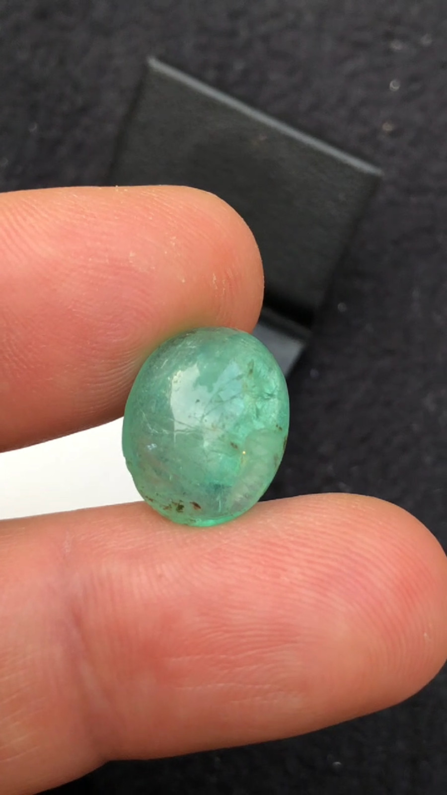 12.25ct Natural Emerald Cabochon Nice Color and luster Chitral Big Size17x13x7mm