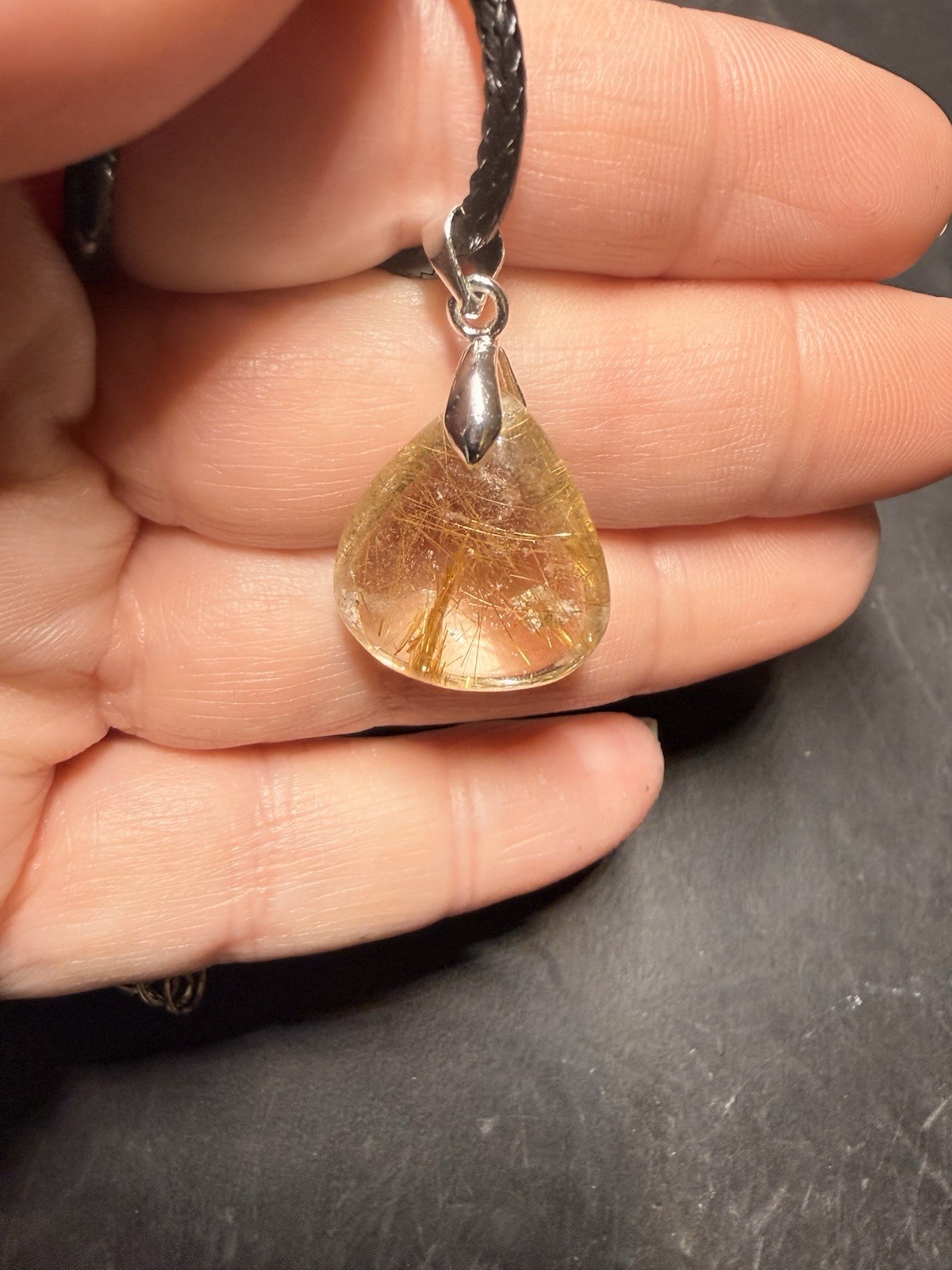 Golden Rutile Pendant Necklace