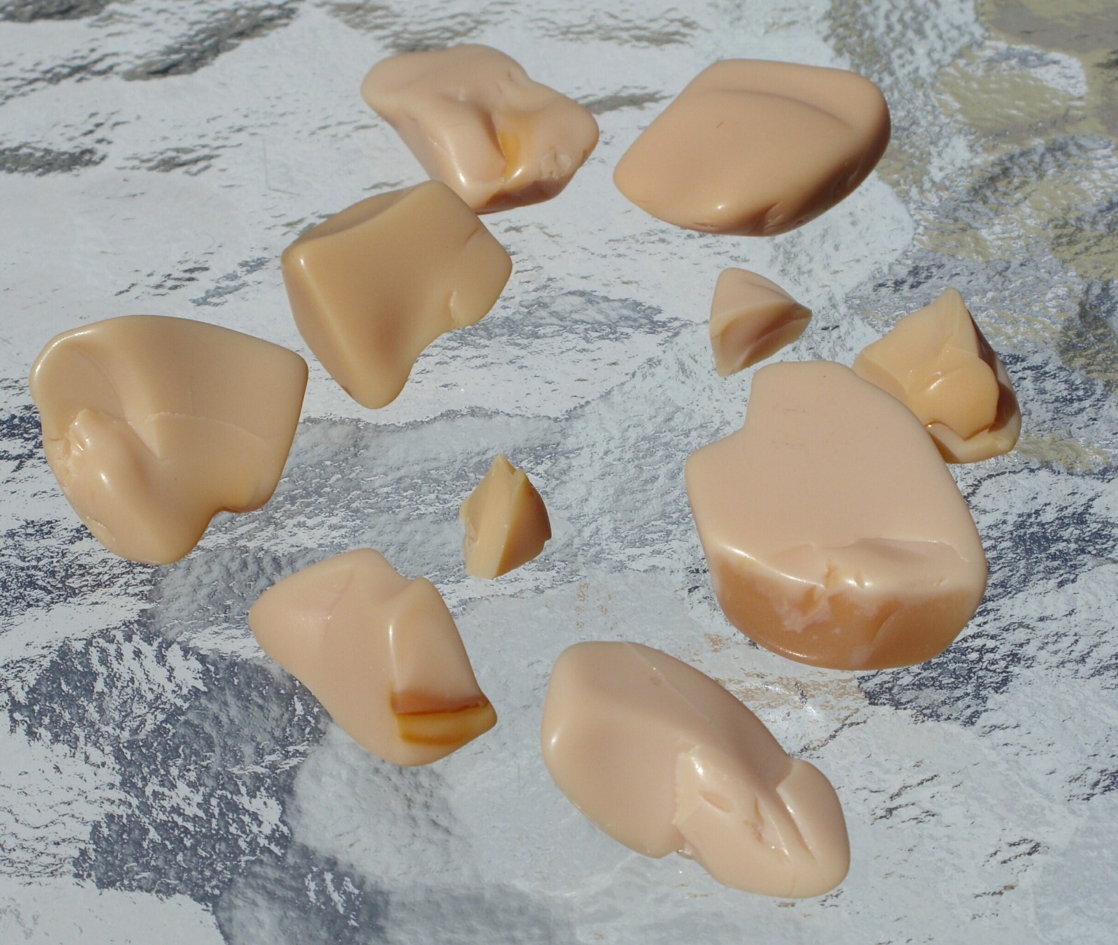 Lot of 10 Peach Fire Opal Stones Crystals 22.3 g