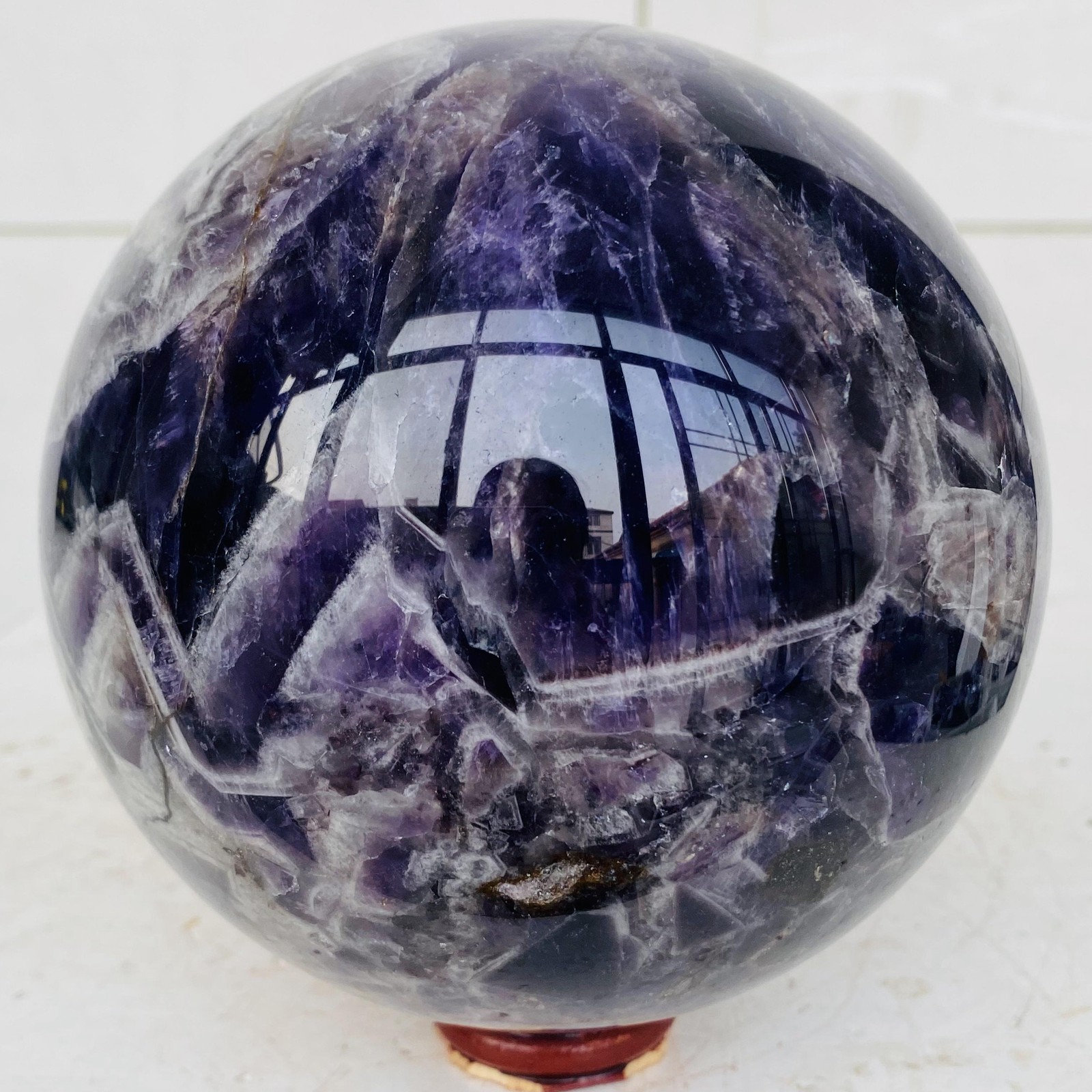 Natural Dream Amethyst Quartz Crystal Sphere Ball Healing 2600g