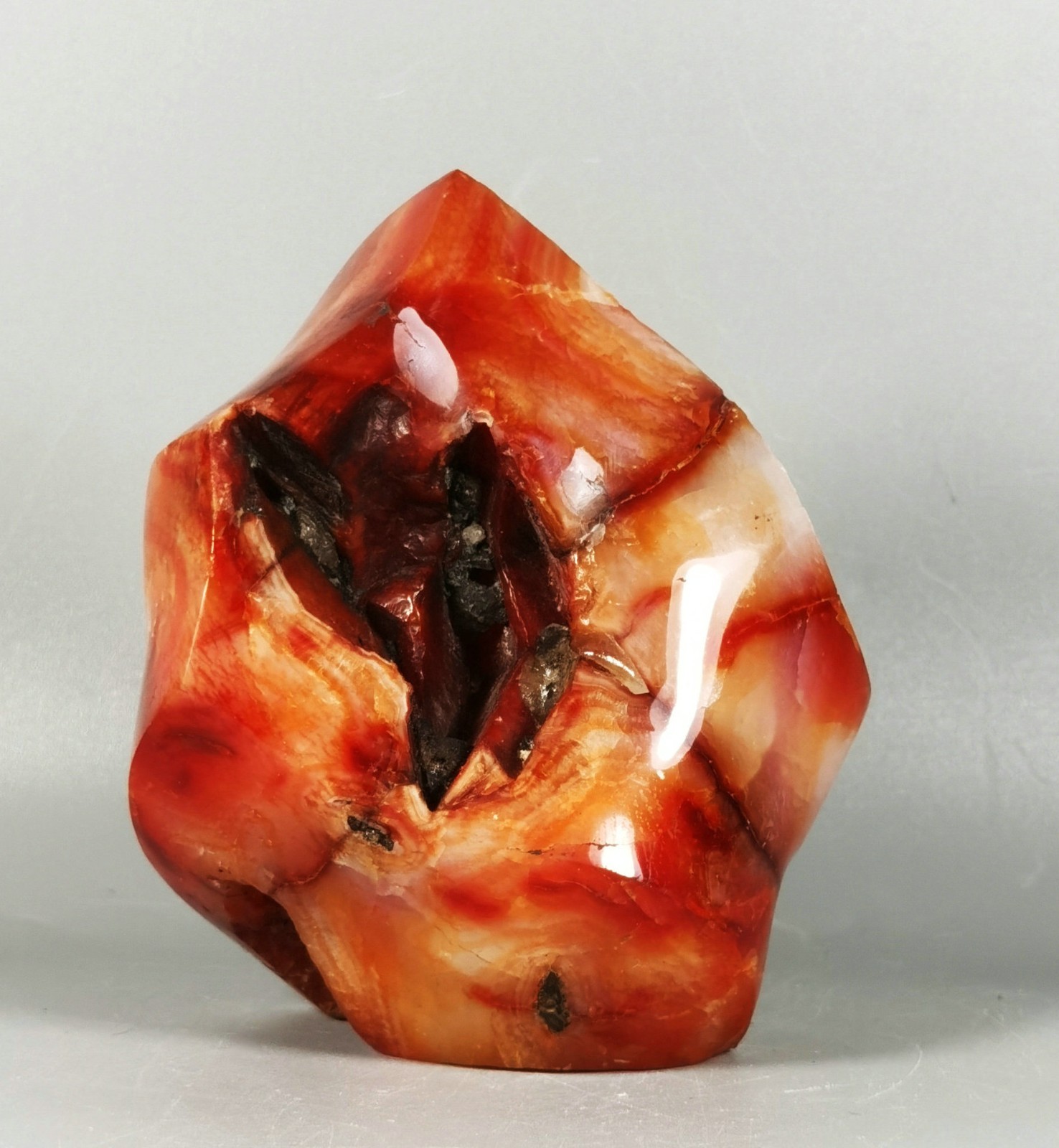 1LB Natural RARE Red Carnelian Agate Crystal Flame Reiki Stone Healing