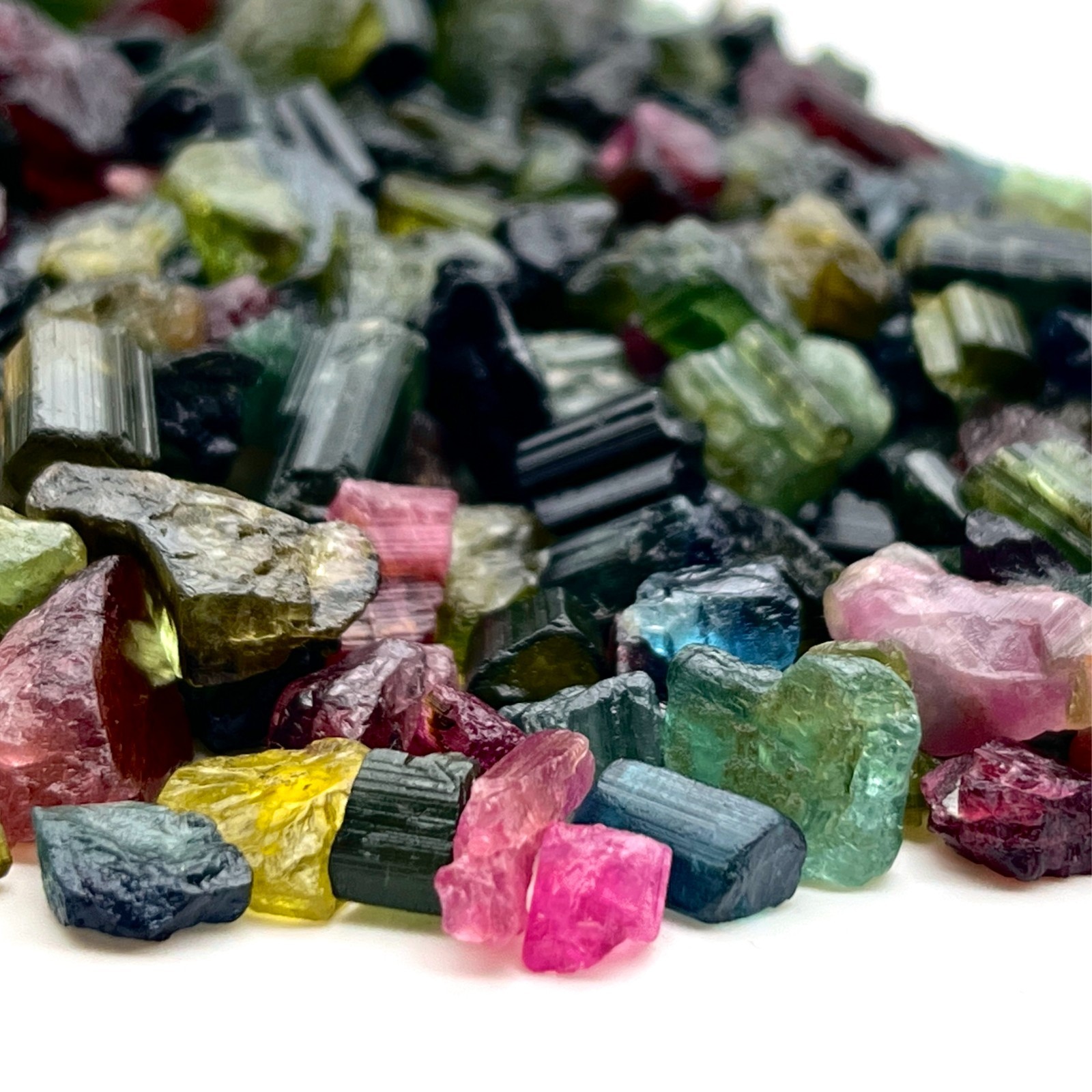 Natural Watermelon Tourmaline Rough 8–14 mm – Bi-Color Pink Green Tourmaline