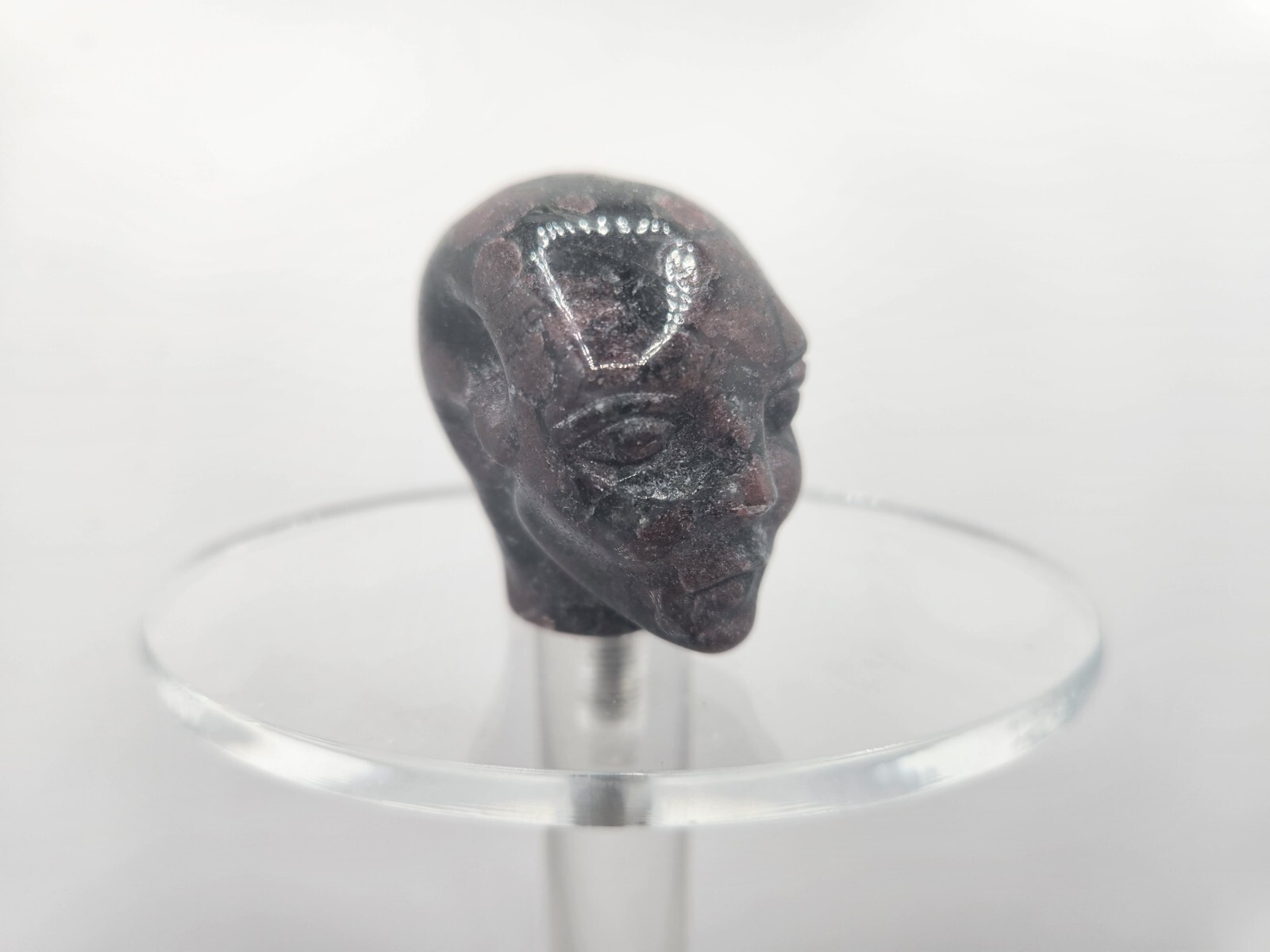 Small Garnet Alien Style Head Natural Crystal Carving Extraterrestrial Area 51