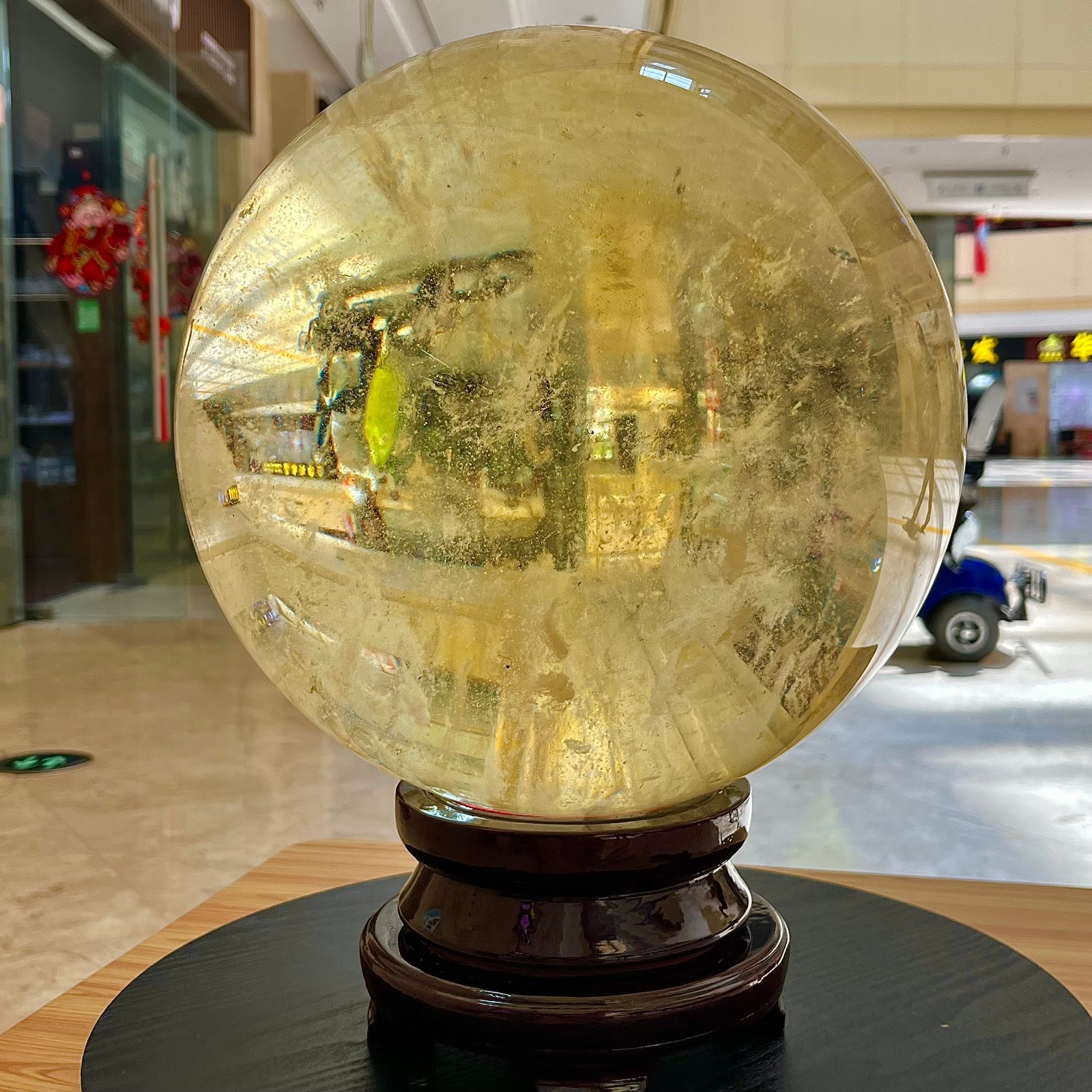 65.25LB High quality yellow fused crystal ball, spiritual energy specimen