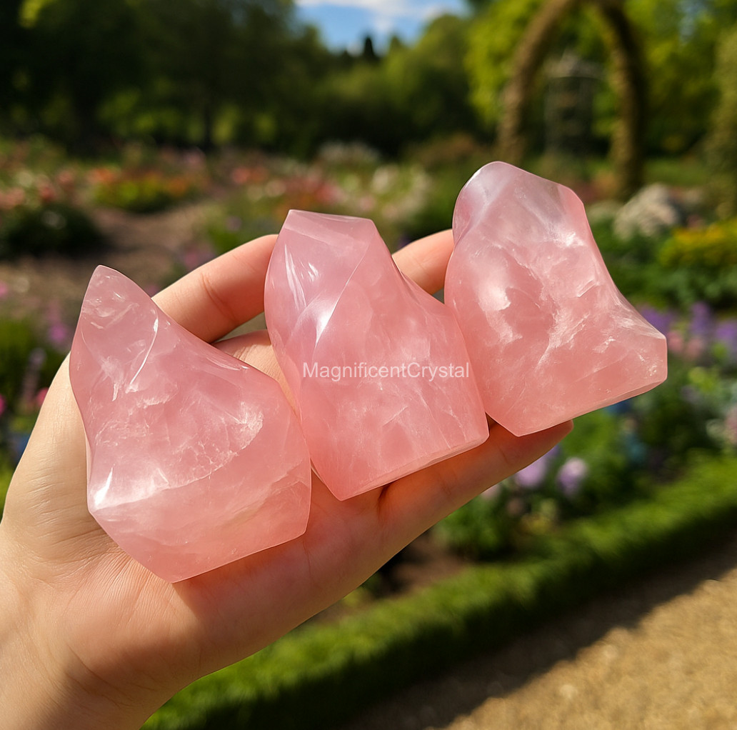 1pc Natural Rose Quartz Flames Pink Crystal Tower Home Decor Healing Energy Gift