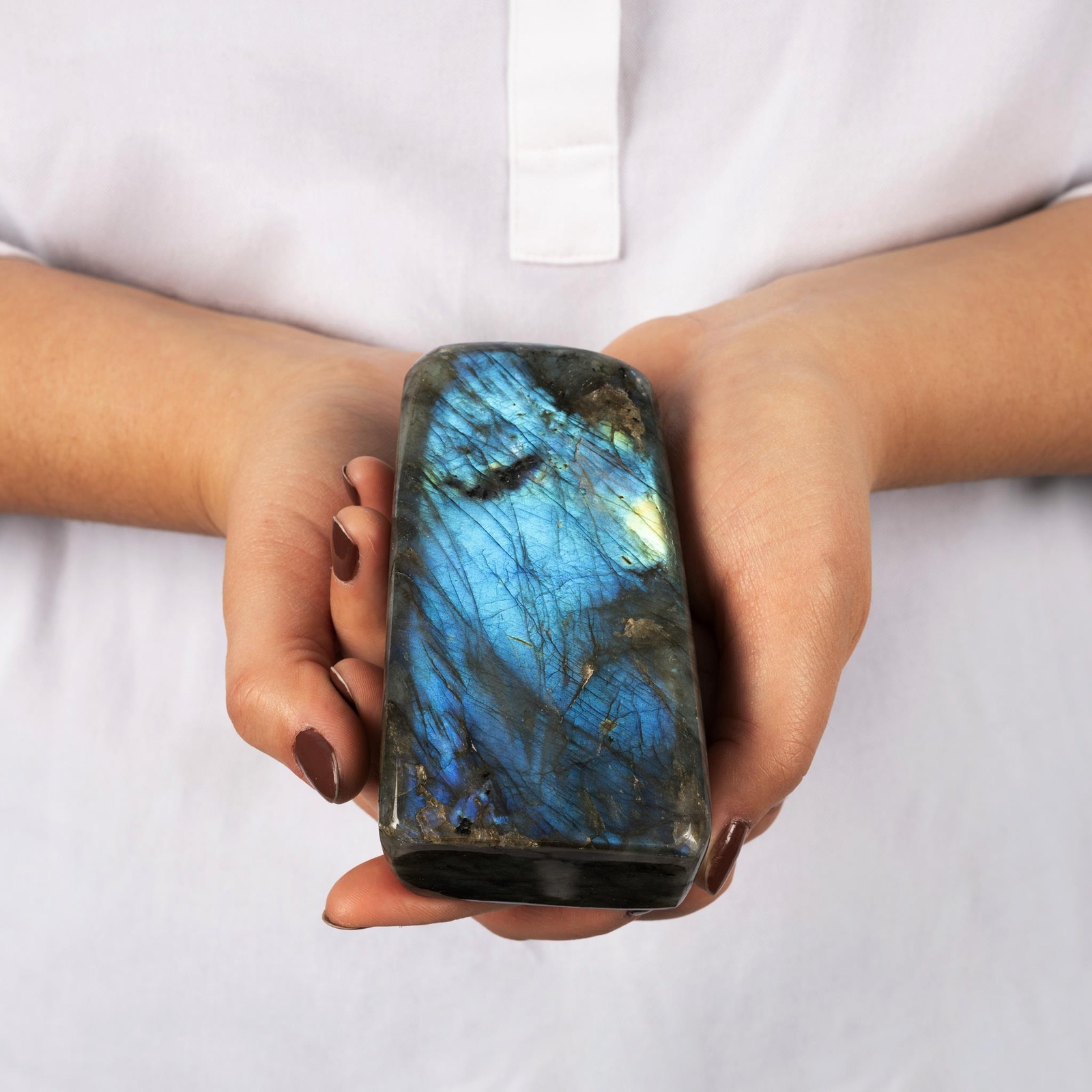 Polished Labradorite Crystal with High Flash, Free Standing, Spiritual Gifts