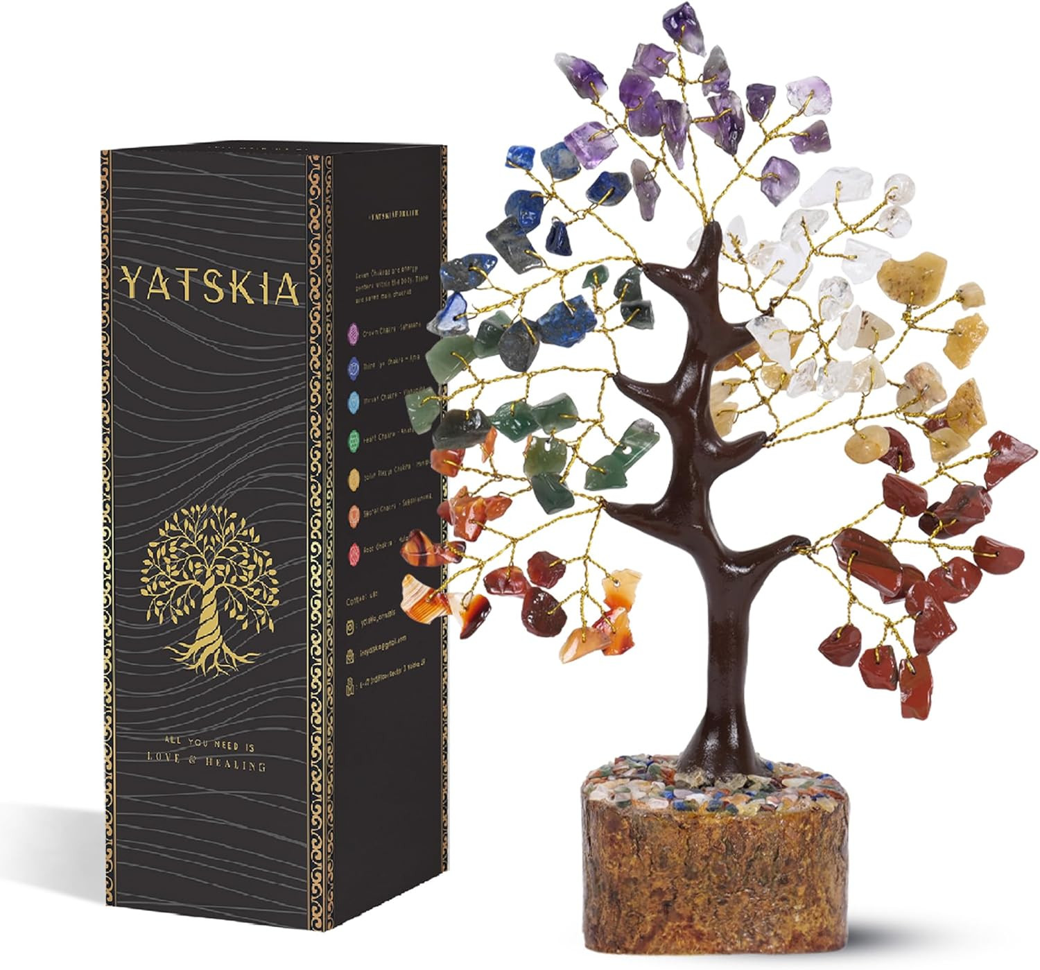 7 Chakra Tree of Life, Gemstone Tree, Birthday Gifts for Women, Crystal Home Dec