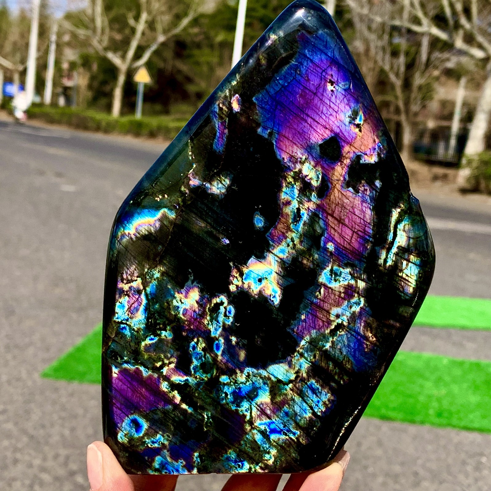 2.81LB Natural Gorgeous Labradorite QuartzCrystal Stone Specimen Healing
