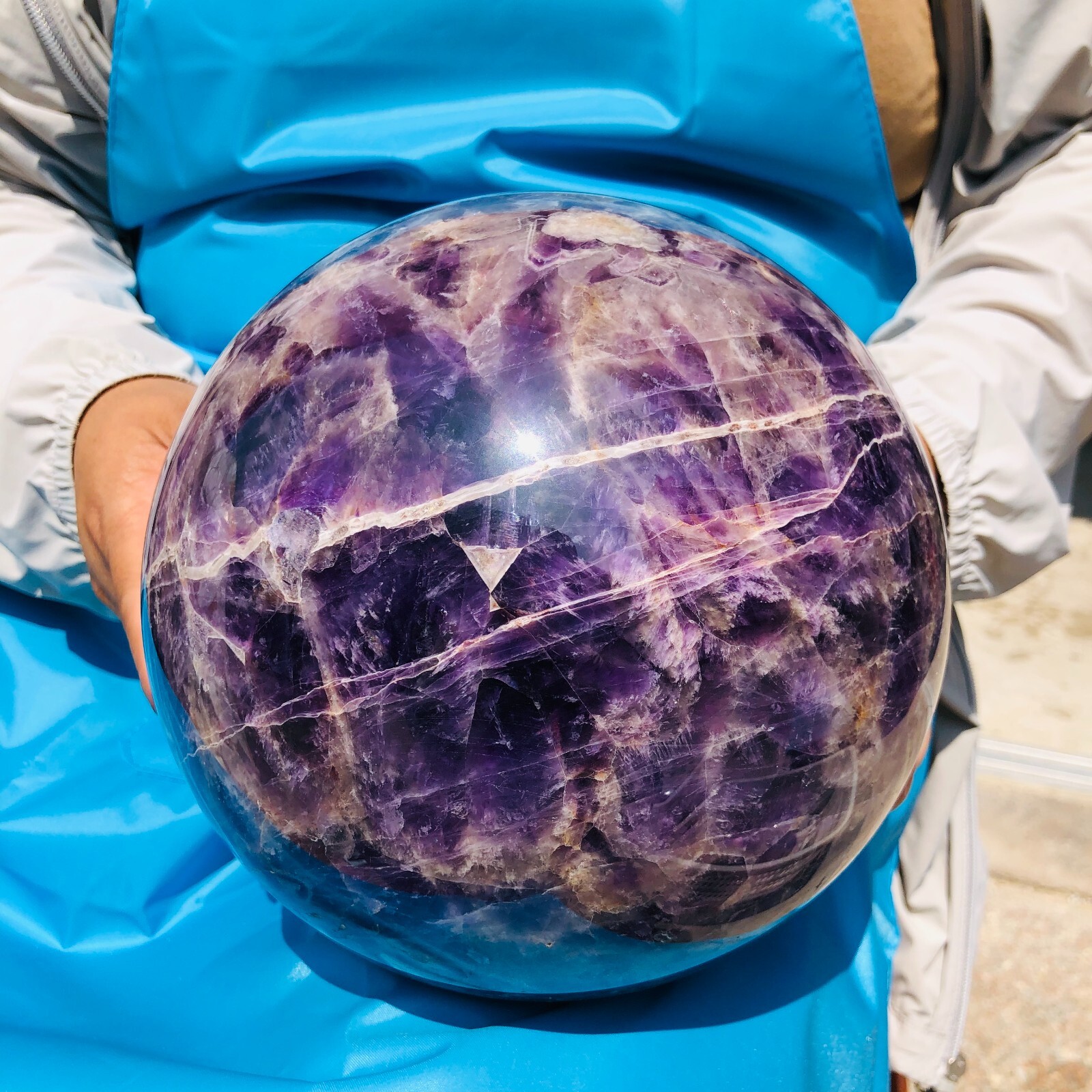 19.03LB Natural Dream Amethyst Sphere Quartz Crystal Ball Specimen Healing
