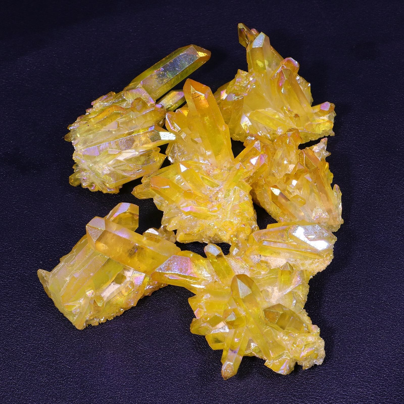Angel Aura Citrine Quartz Cluster Yellow Crystal Mineral Specimen Desk Decor