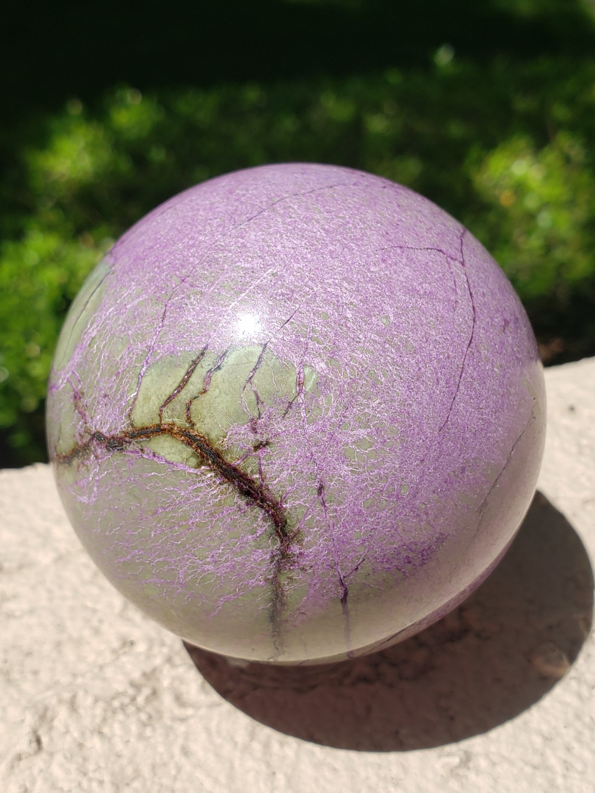 2.85″ Rare Atlantisite Stichtite Serpentine Dendritic Tasmanite Crystal Sphere