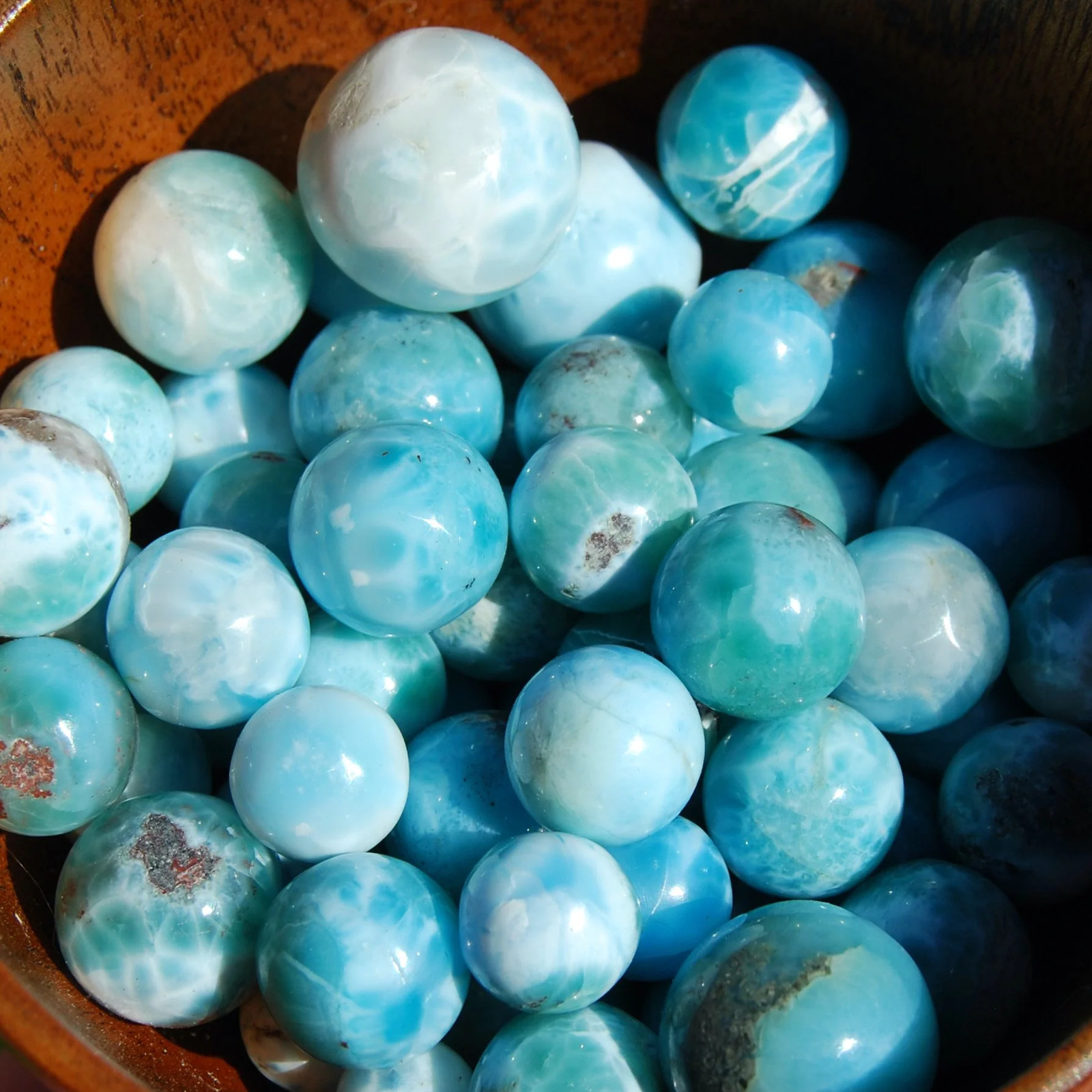 ONE AAA Mini Larimar Gemstone Crystal Sphere, Dominican Republic