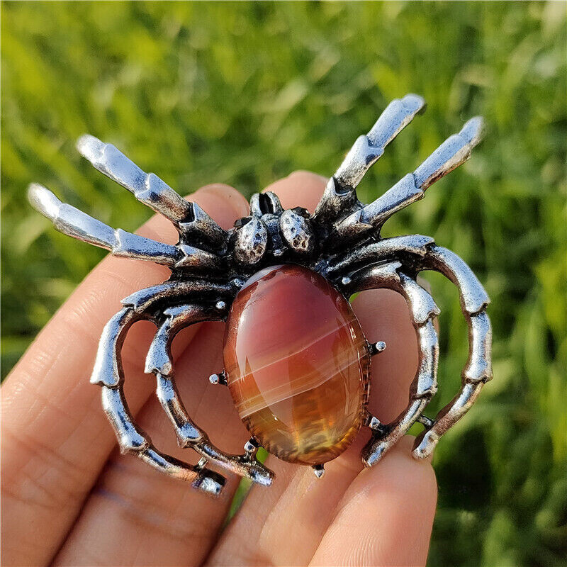 wholesale~ Natural Quartz crystal spider brooch Crystal pendant Reiki Healing