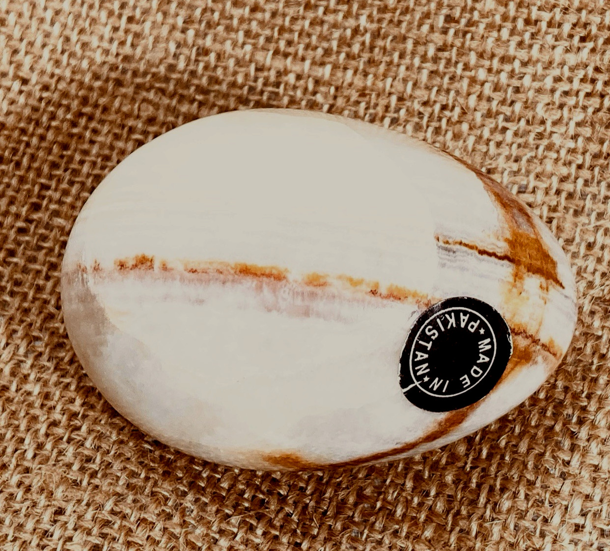 Egg Shaped Polished Aragonite & Agatized Gem-Healing Stones, Set of 4, 2.5 – 3″