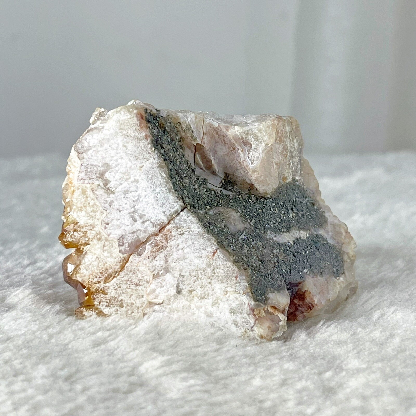 334g Aura Citrine Cluster Rare Mineral Specimen Titanium Coated Stone