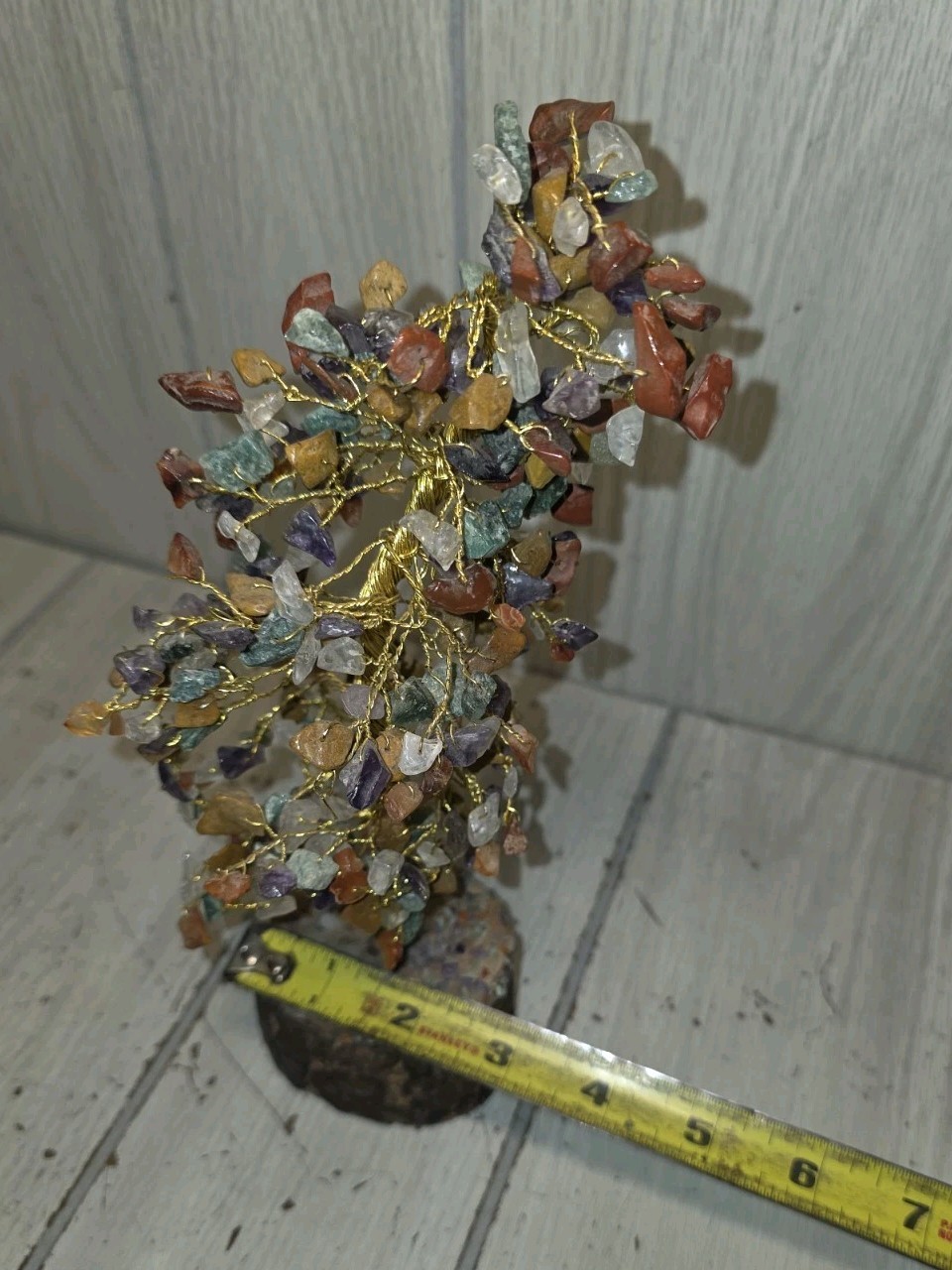Seven Chakra Gemstone Bonsai Tree Healing Natural Stone Chrystal Tree Of Life