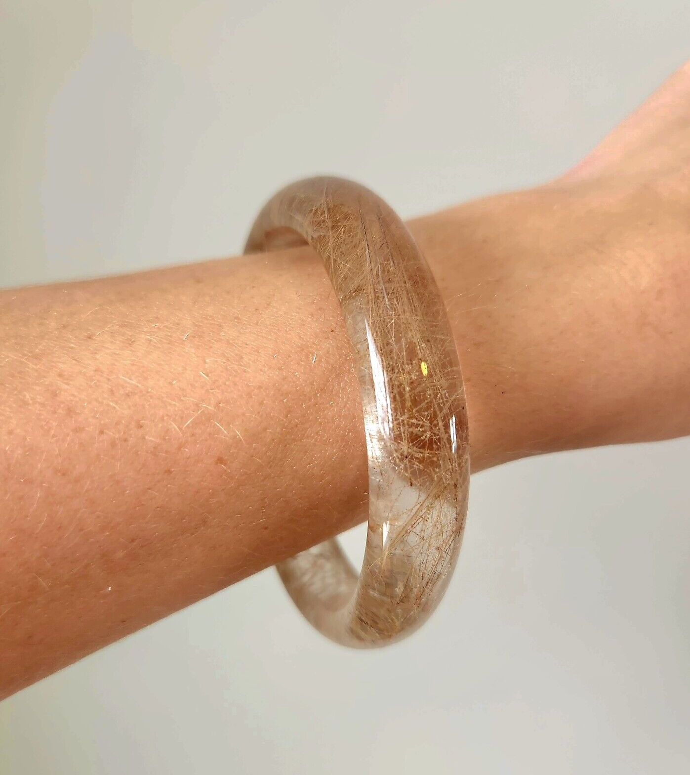 Golden Rutile Rutilated Quartz Bracelet Bangle Crystal Gemstone Beautiful Reiki