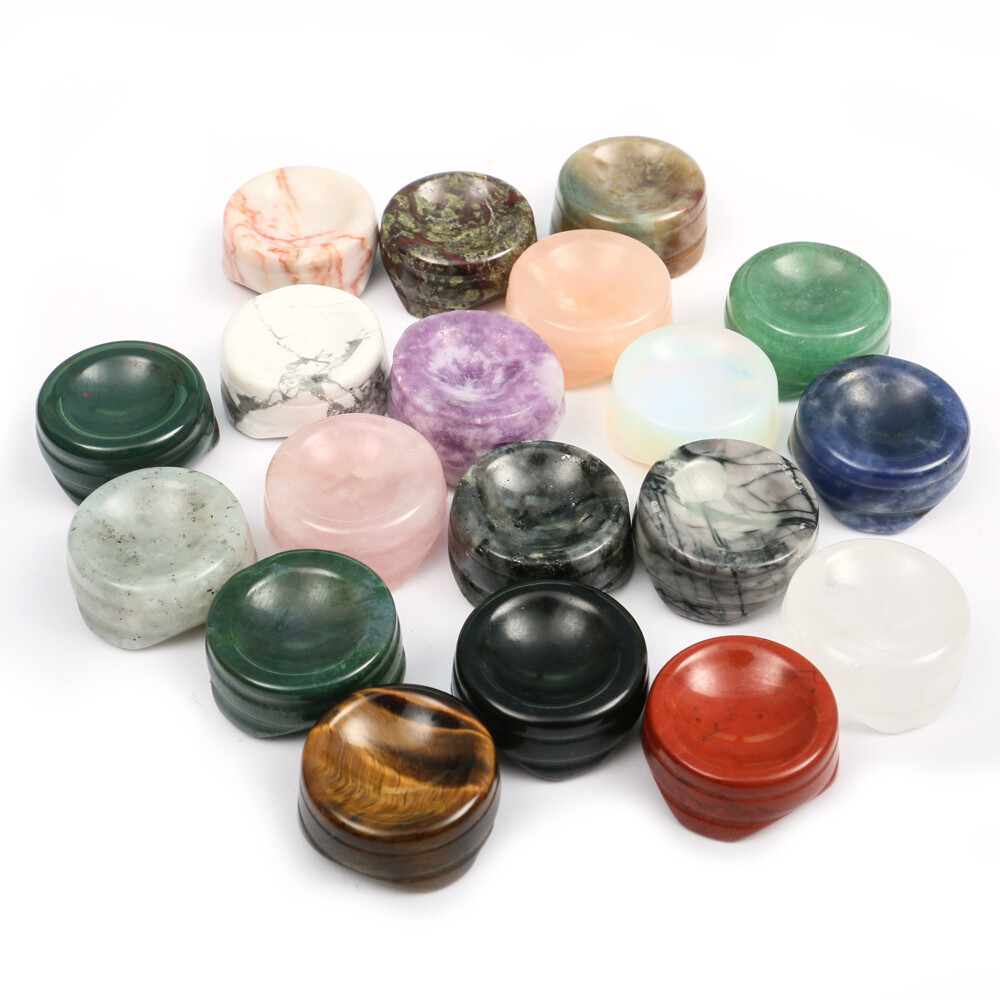 Natural Crystal Ball Holder Base Display Sphere Egg Support Stand Stone Home