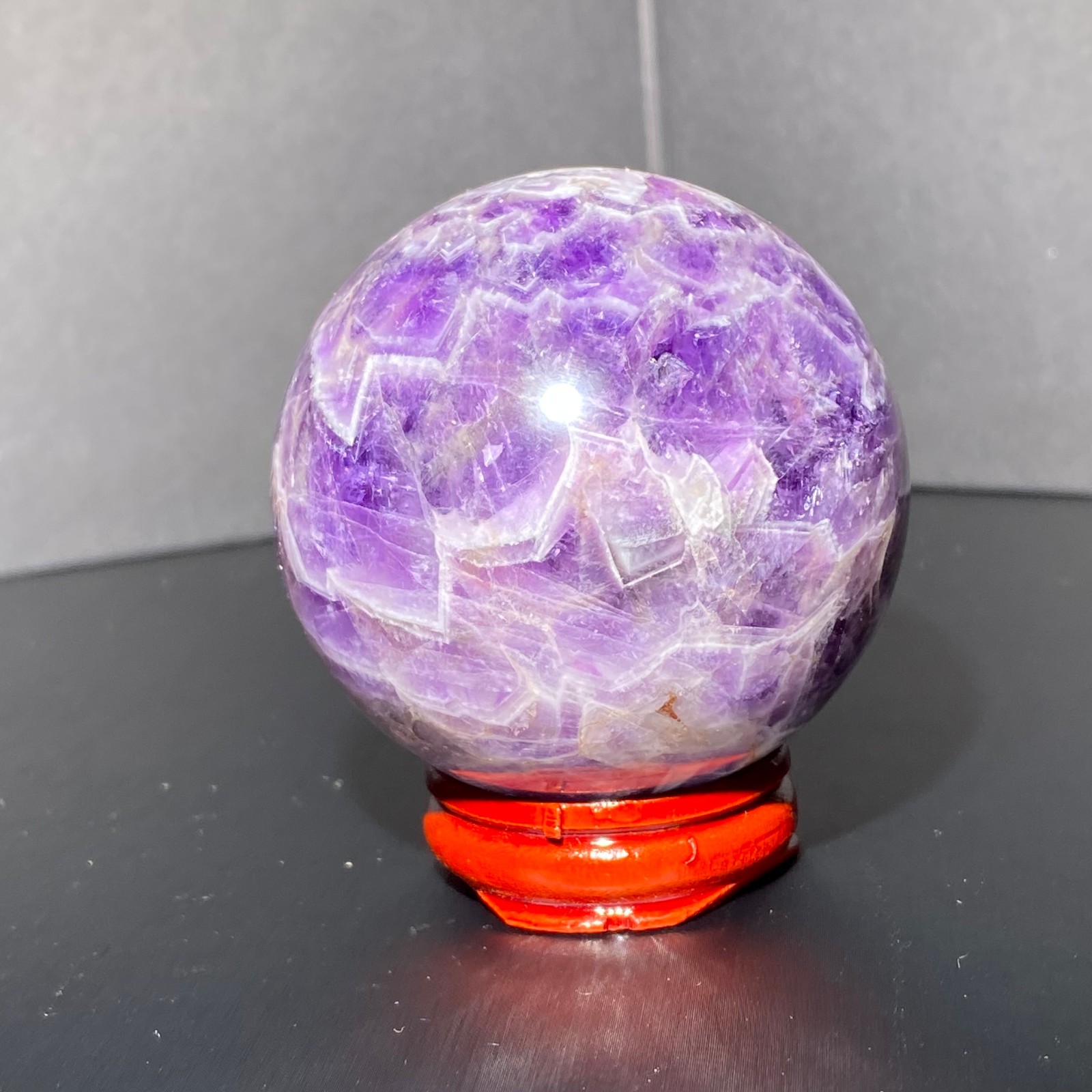 274g Natural Dreamy Amethyst ball Quartz crystal Sphere Crystal Reiki Healing