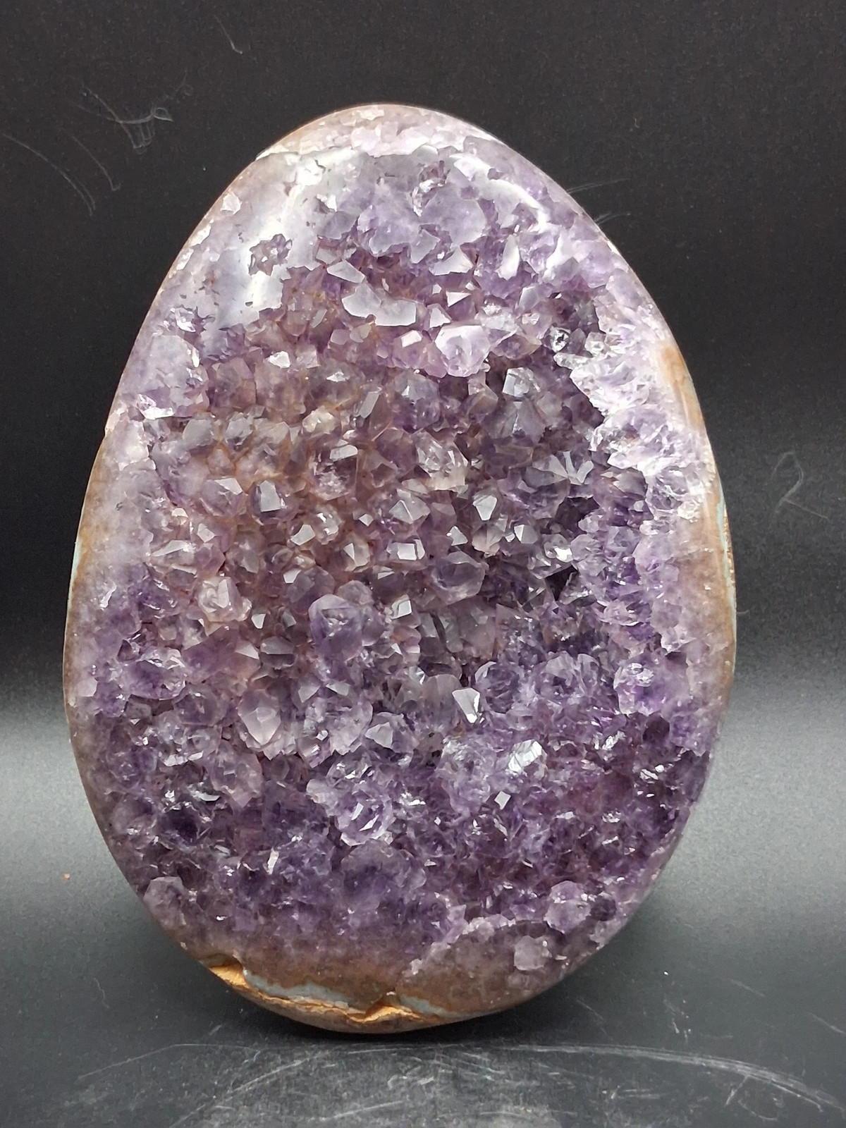 Super seven amethyst egg! 1.13 pounds, 4.8 inches by 3.5″