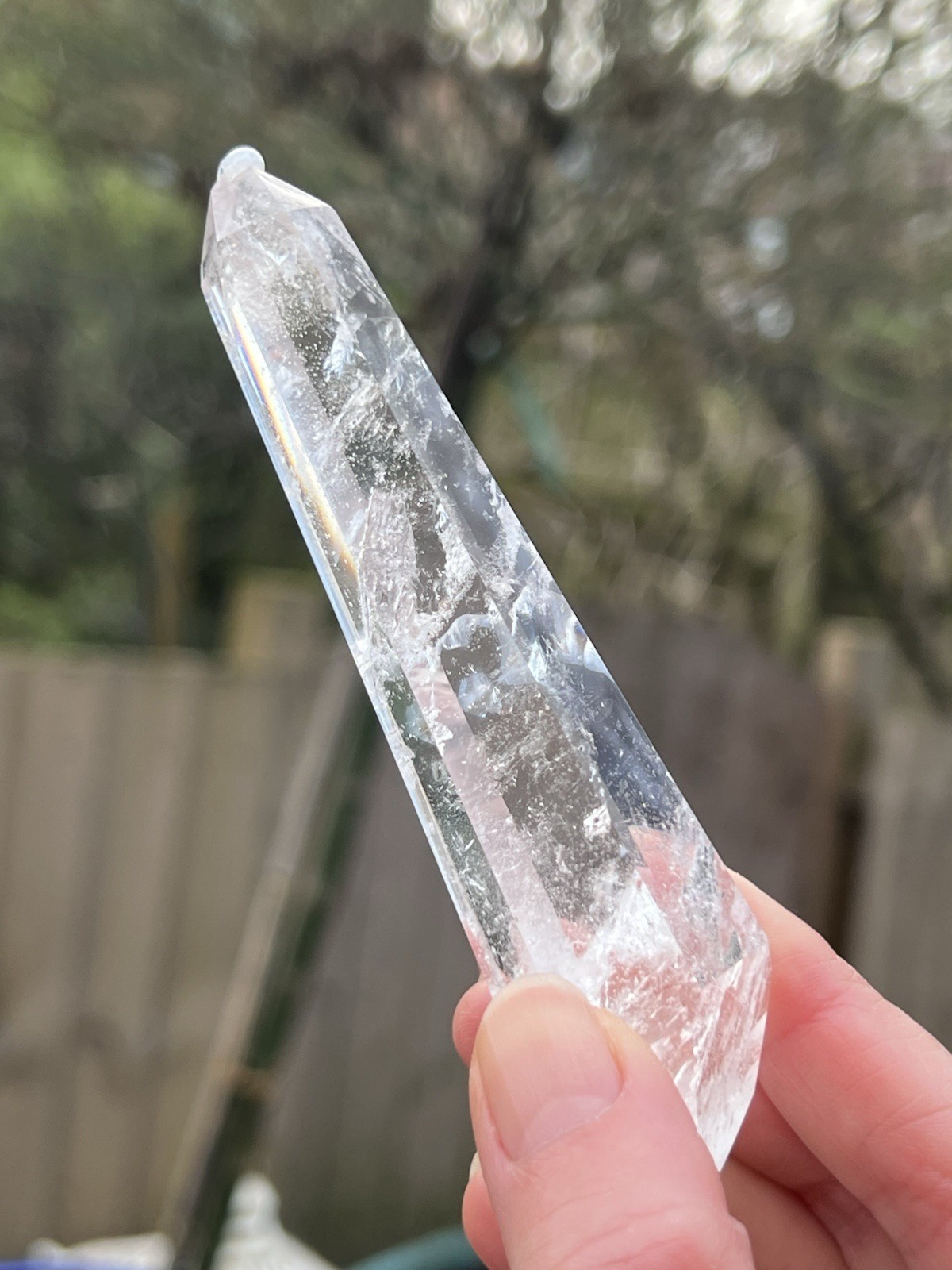 Clear Quartz Point Wand Brazilian AAA+ Double Terminated 10 Rainbows 🌈