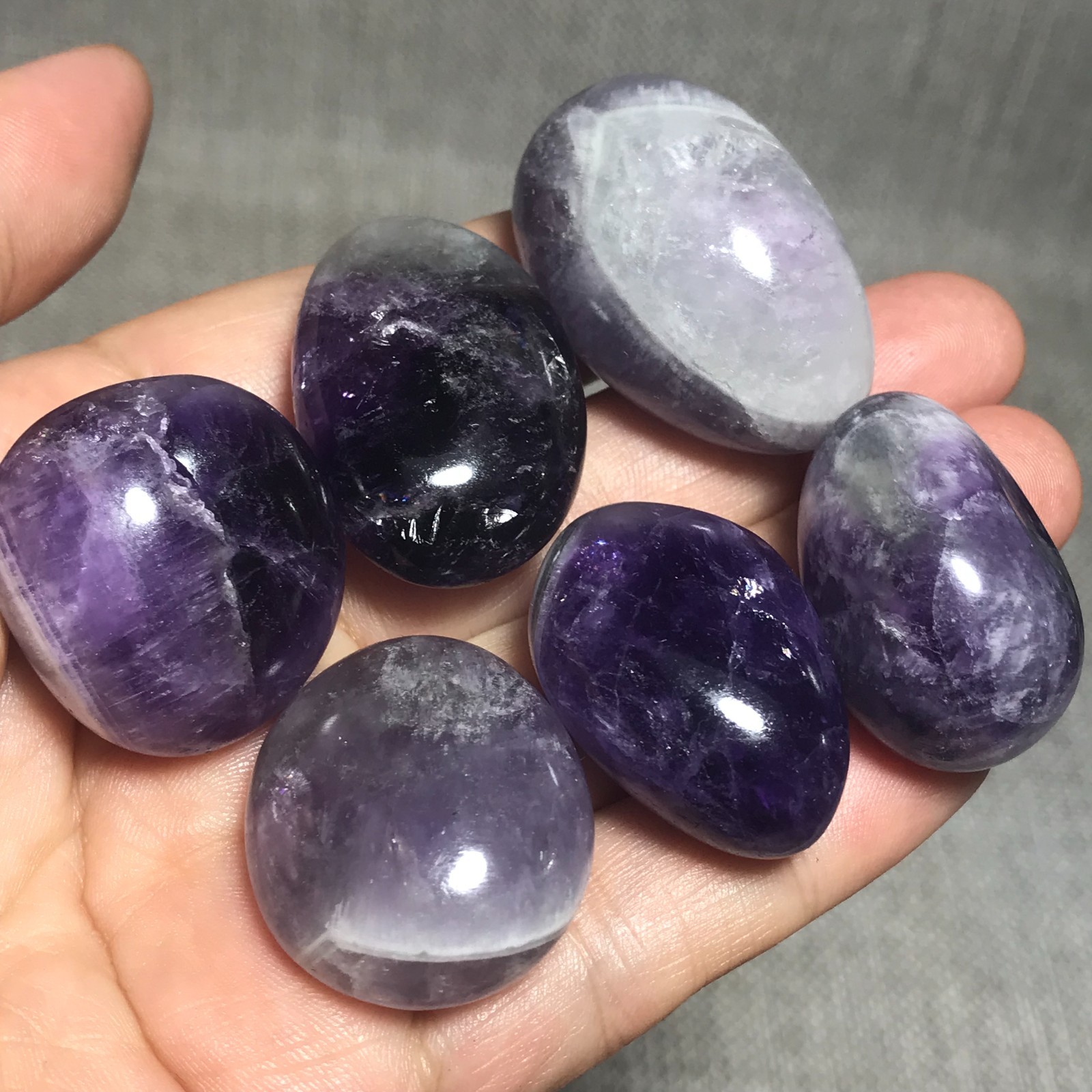 107g 6pcs Natural Chevron Amethyst – Rough Rocks for Tumbling 02
