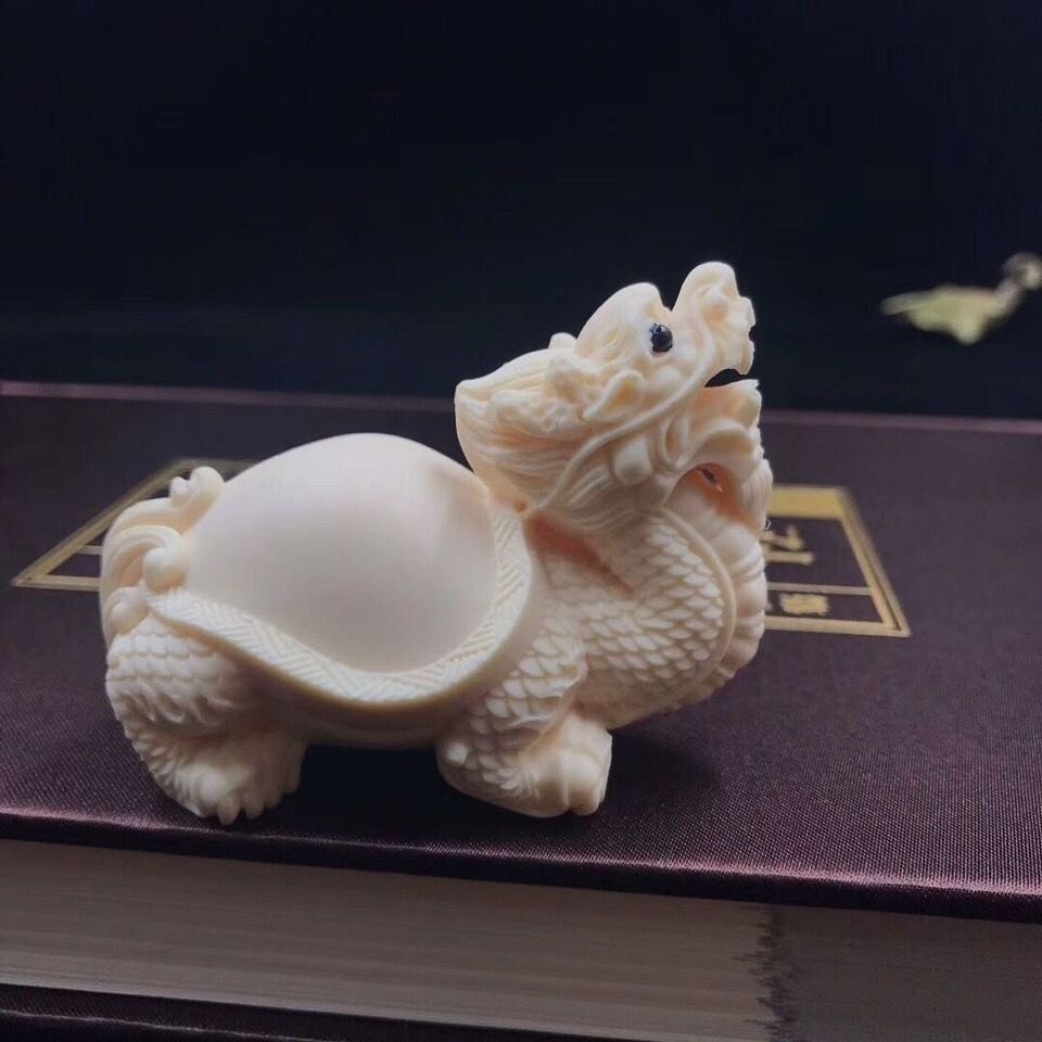 2″+ Natural Genuine Tagua Nut Hand Carved Dragon turtle Decoration healing 1PC