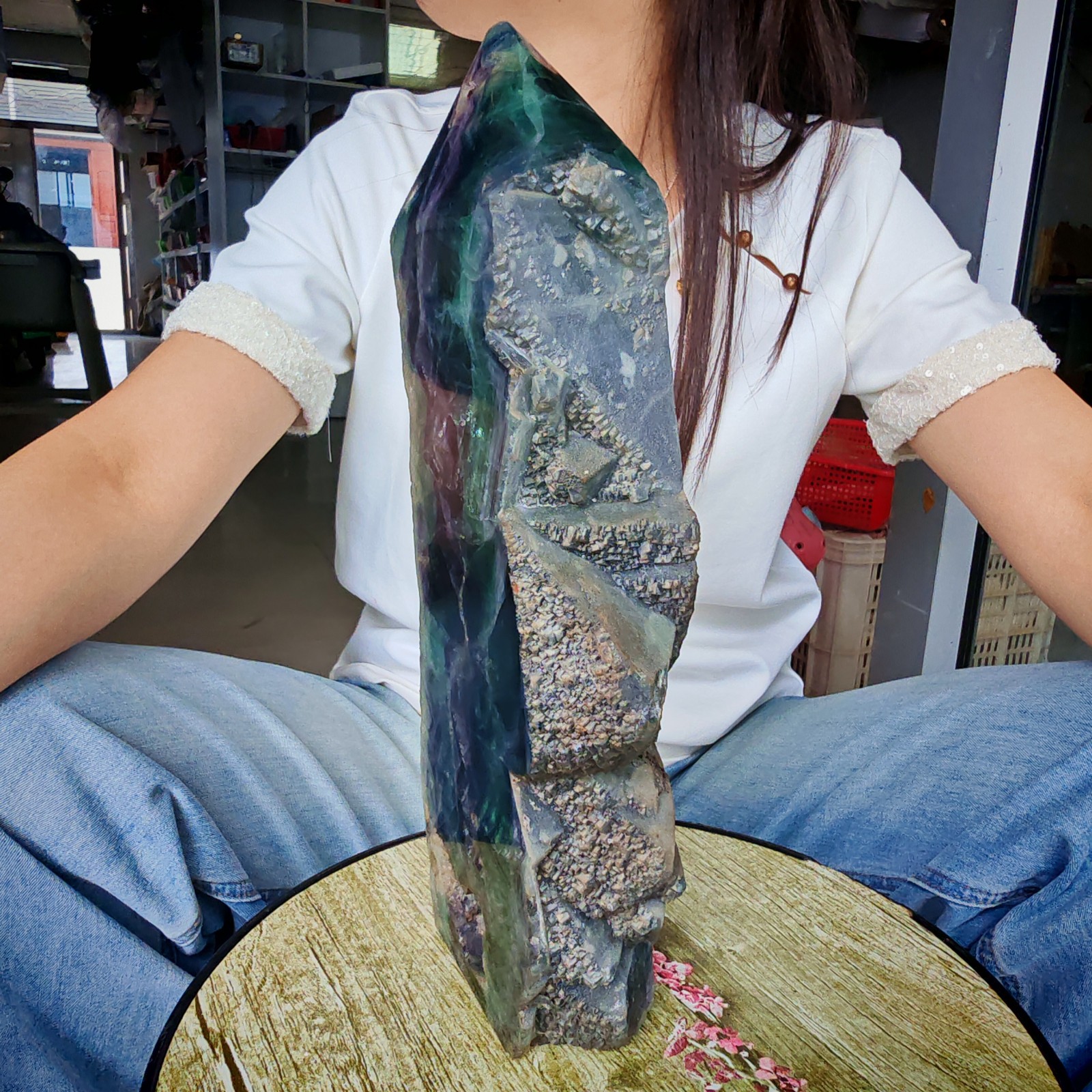 8.25LB Restoration of Natural Colored Fluorite Crystal Specimens 3750g