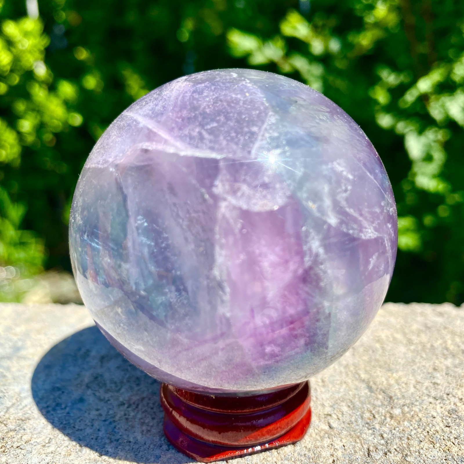 316G natural Green fluorite ball quartz crystal Sphere Reiki energy healing