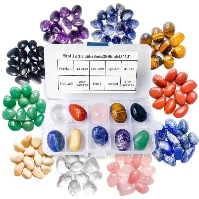 10PCS Chakra Tumbled Crystal Stones Healing Meditation Yoga Energy Gift