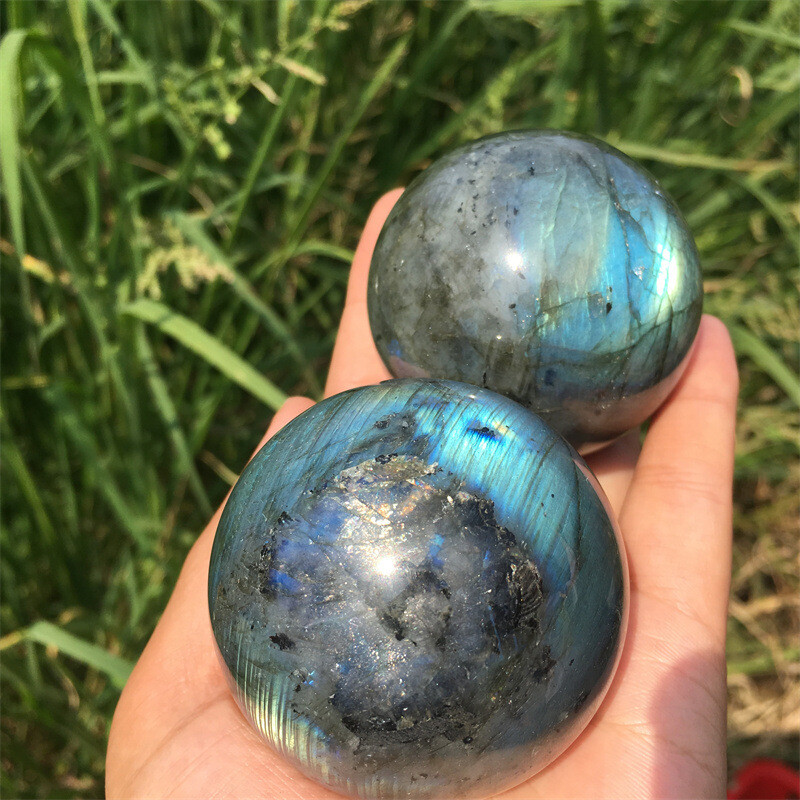 40mm Natural Multicolor Labradorite Ball Quartz Crystal Sphere Reiki Healing NEW