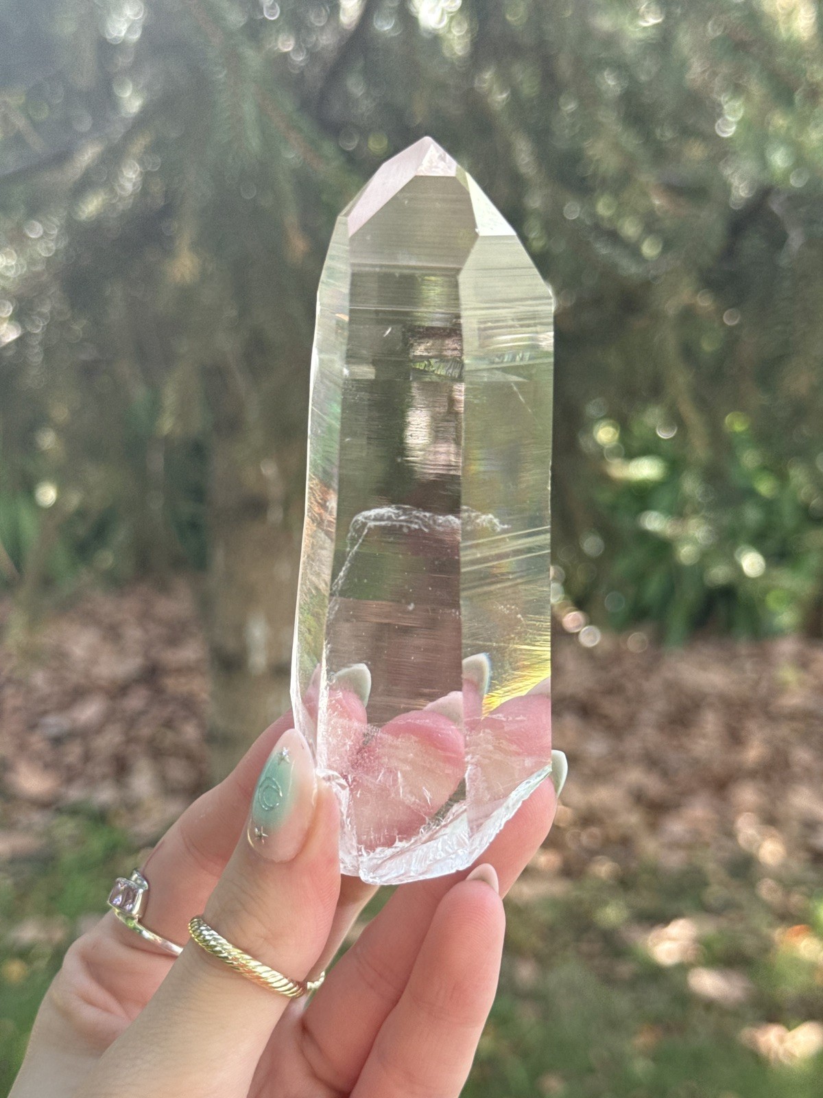 Clear Quartz Natural Piece From Colombia With Phantom