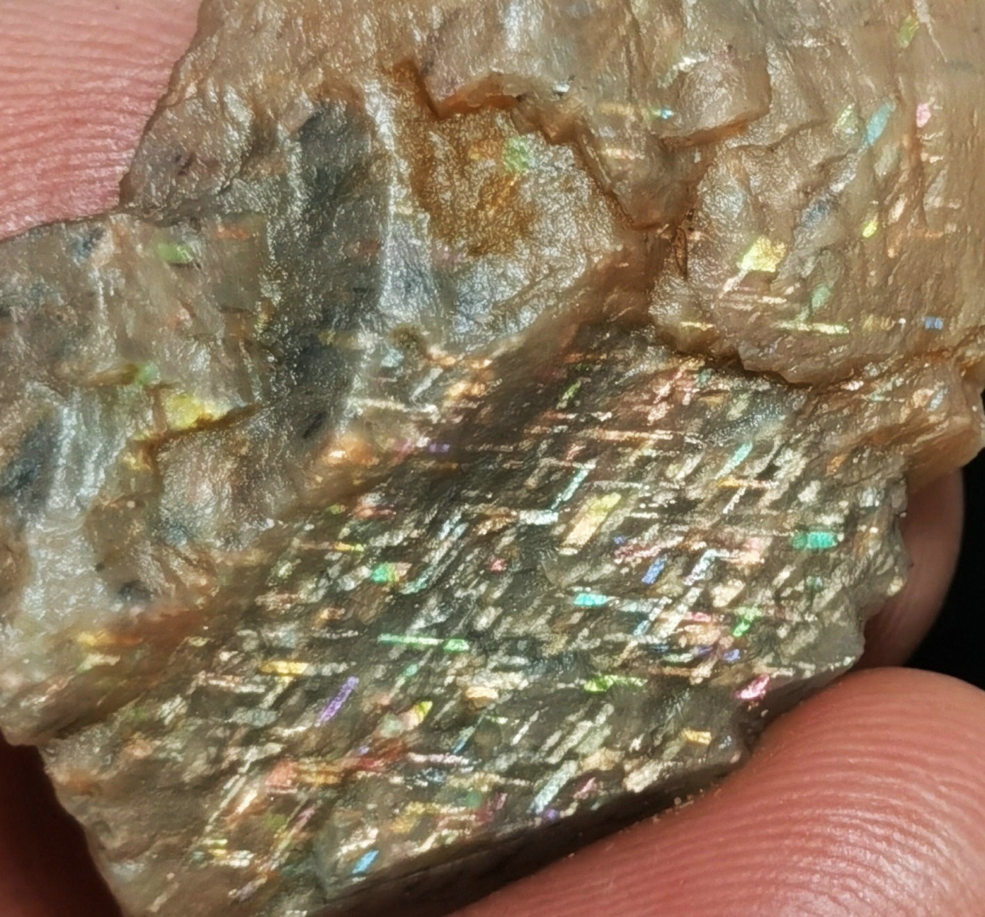 Raw Natural Golden Rainbow Lattice Sunstone Freeform Reiki Stone Healing