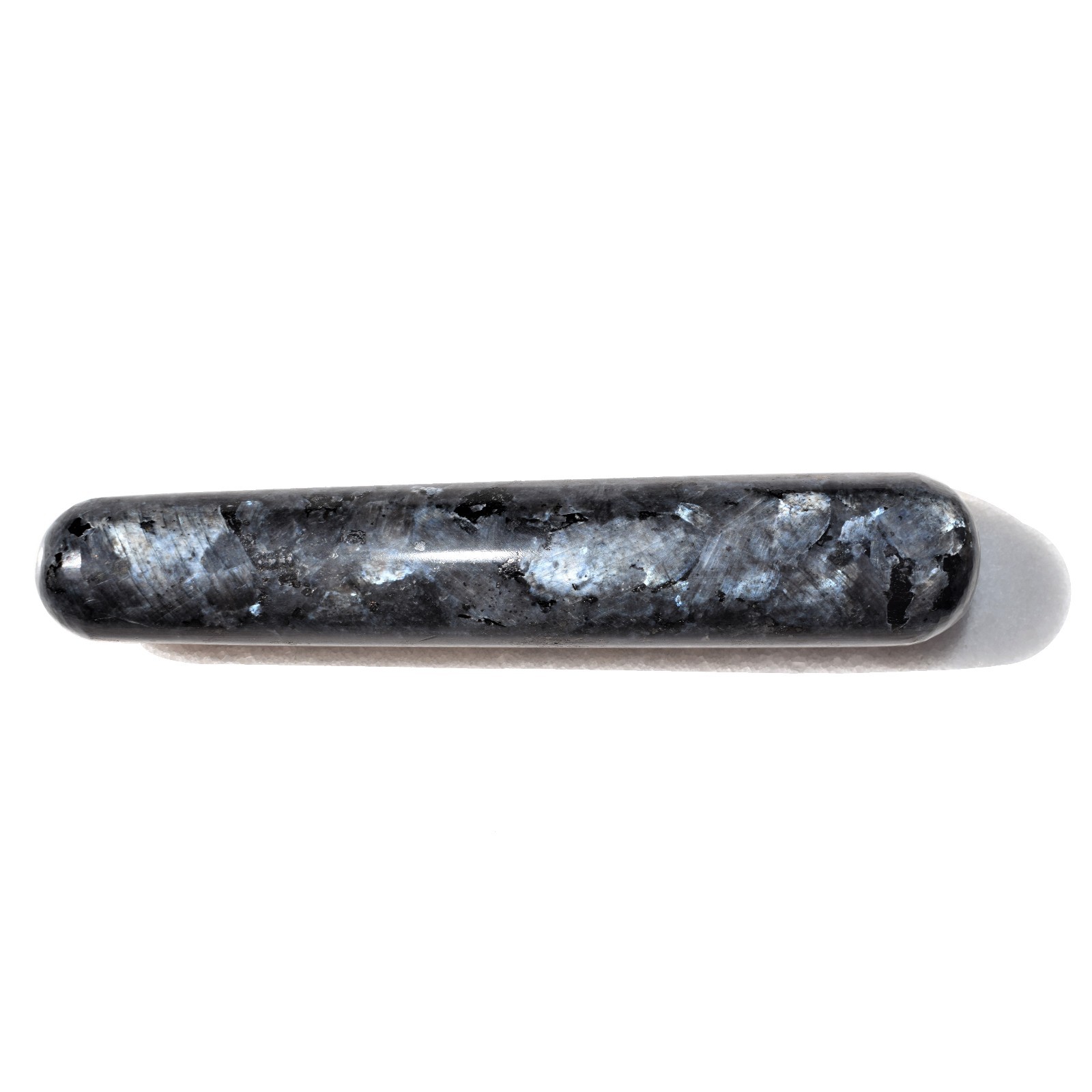 Flashy Charged 4″ Larvikite Crystal Massage Wand Crystal Healing Energy ~78g