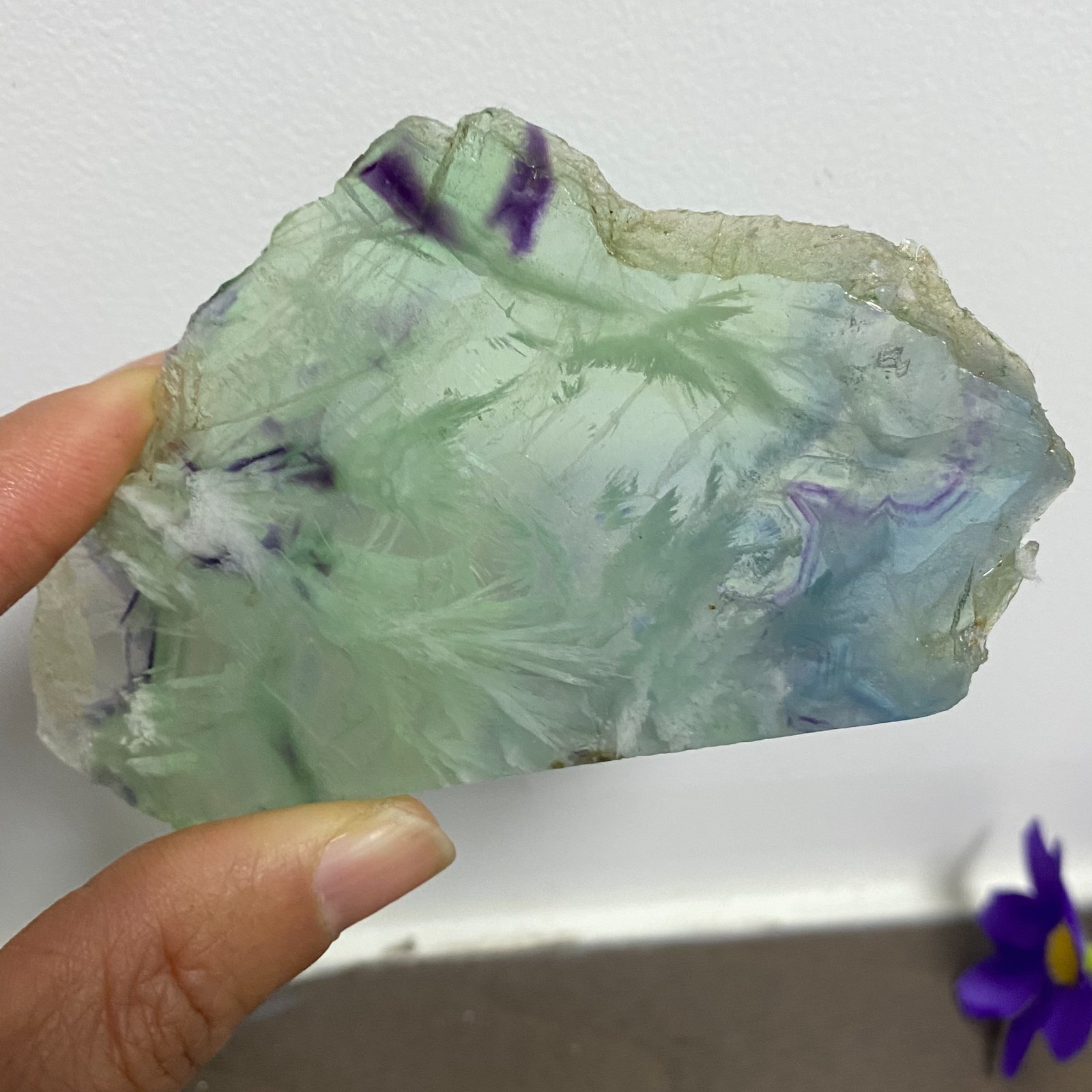 55.5g beautiful Rainbow Fluorite Rough stone specimens