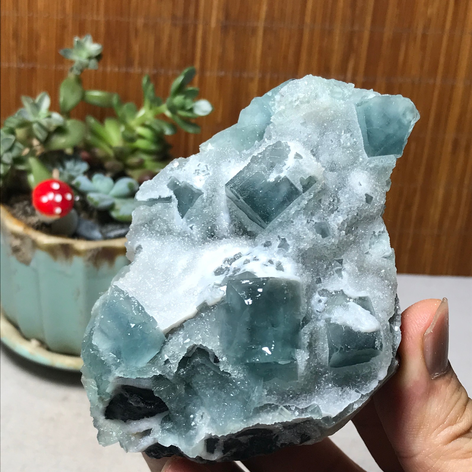 100-70-40mm Rare Natural Green Calcite fluorite Mineral Specimen 295g A6091