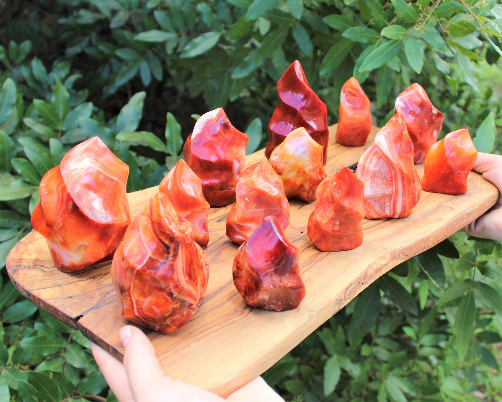 Carnelian Crystal Flame: Cut Base Free Standing, Display Specimen – Choose Size