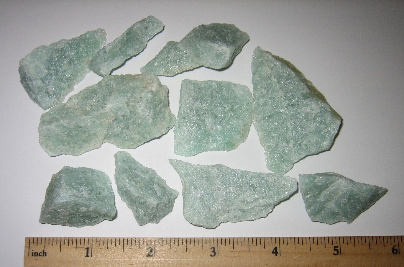 10 NATURAL ROUGH 0.8″-2″ GREEN AVENTURINE QUARTZ STONE MINERALS GREECE 113.8g *1