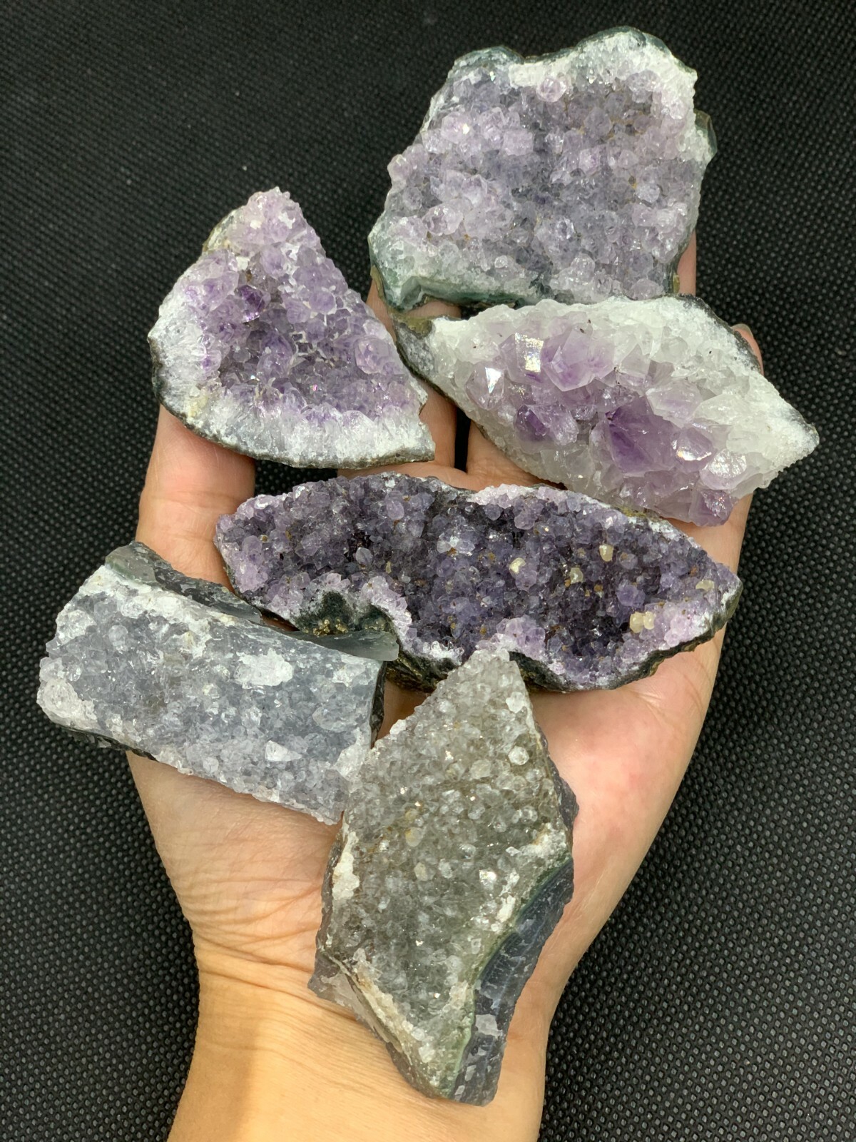 Grade B Raw Amethyst Cluster Druzy, 15-16 oz Lot, 2 – 3 Inches Natural Amethyst