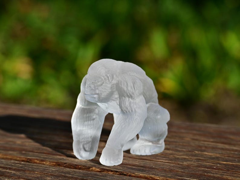 2.6”Natural carved mixed material Gorilla Reiki decor figurine healing gift 1pc