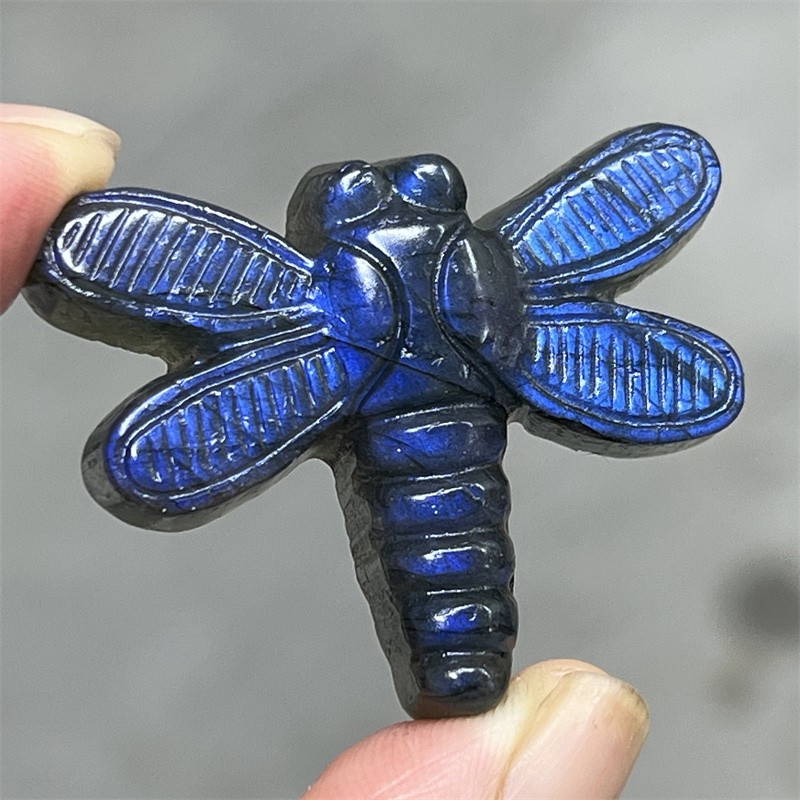 Top Natural colorful labradorite dragonfly skull quartz crystal skull Random 1pc